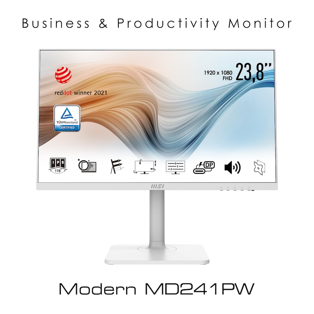 MSI LED-Monitor »Modern MD241PW«, 60 cm/24 Zoll, 1920 x 1080 px, Full HD, 5 ms Reaktionszeit, 75 Hz