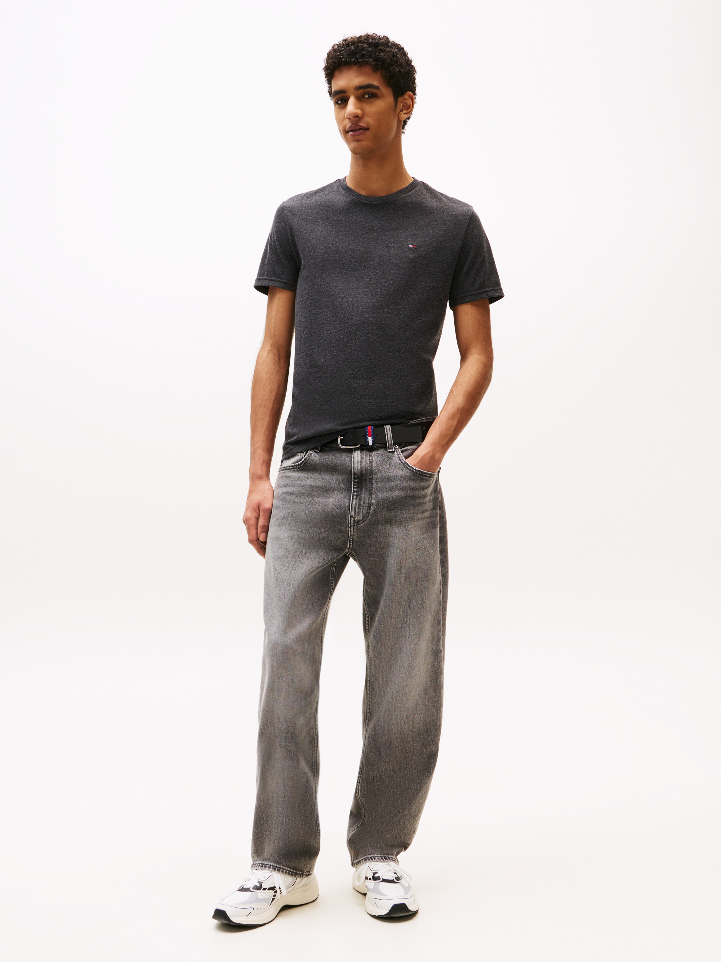Tommy Jeans T-Shirt »TJM XSLIM JASPE HTR TEE EXT«, Mit Rundhalsausschnitt
