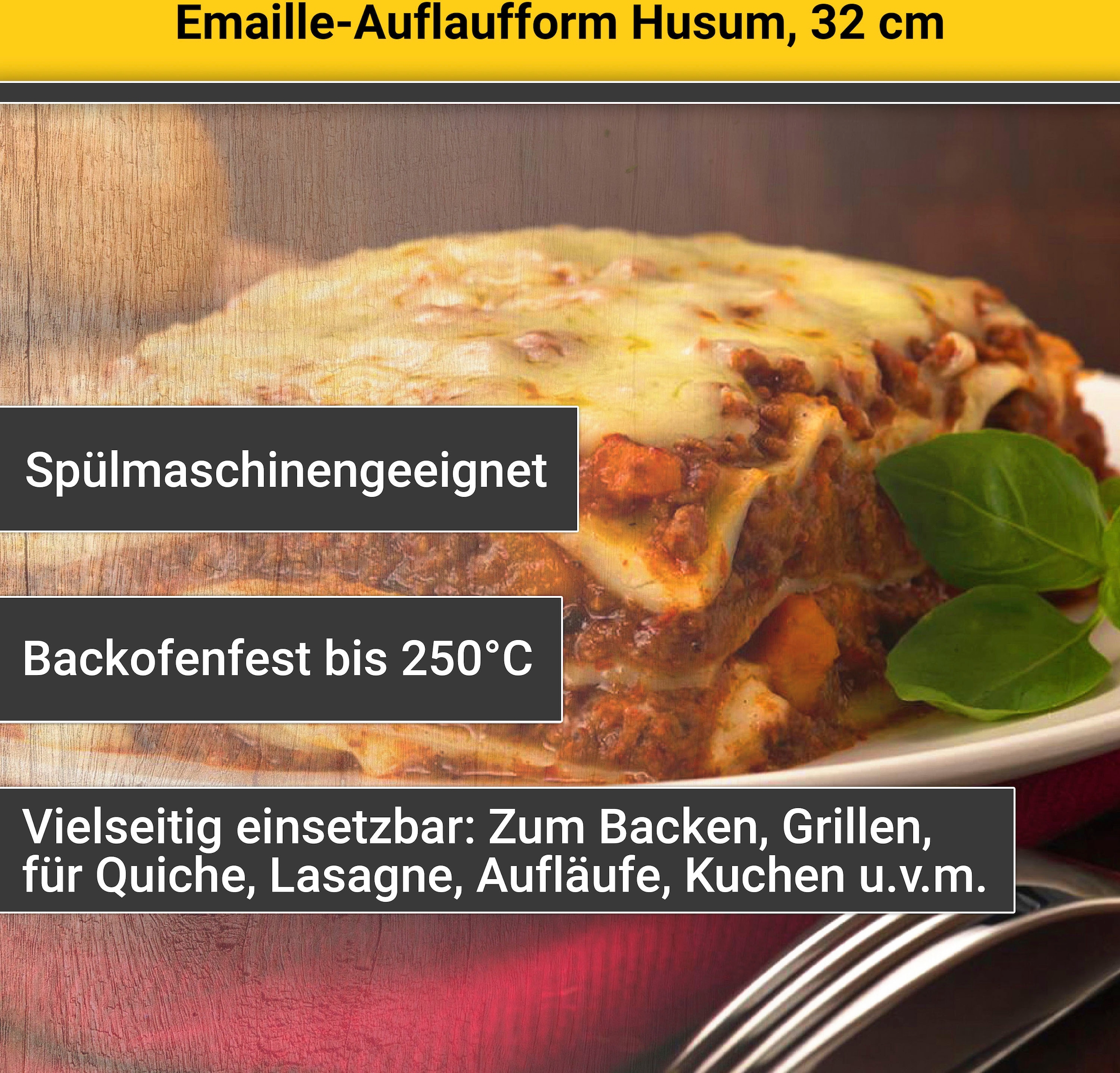 Krüger Auflaufform »Husum«, Stahlblech, ideal für Gratins, Aufläufe