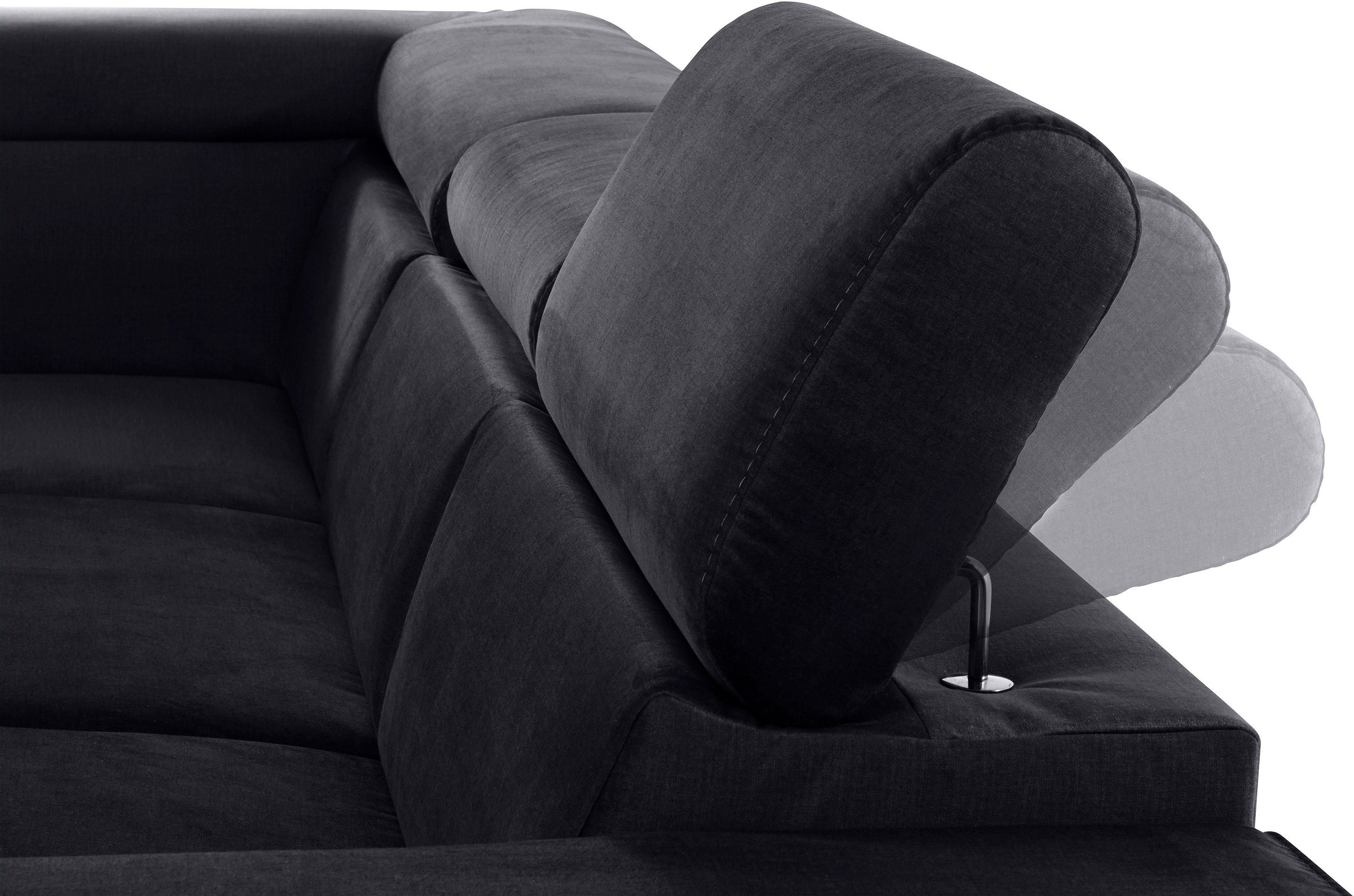 COTTA Polstergarnitur »Morven L-Form«, (Set), Set bestehend aus: Ecksofa mit Kopfteilverstellung & Hocker