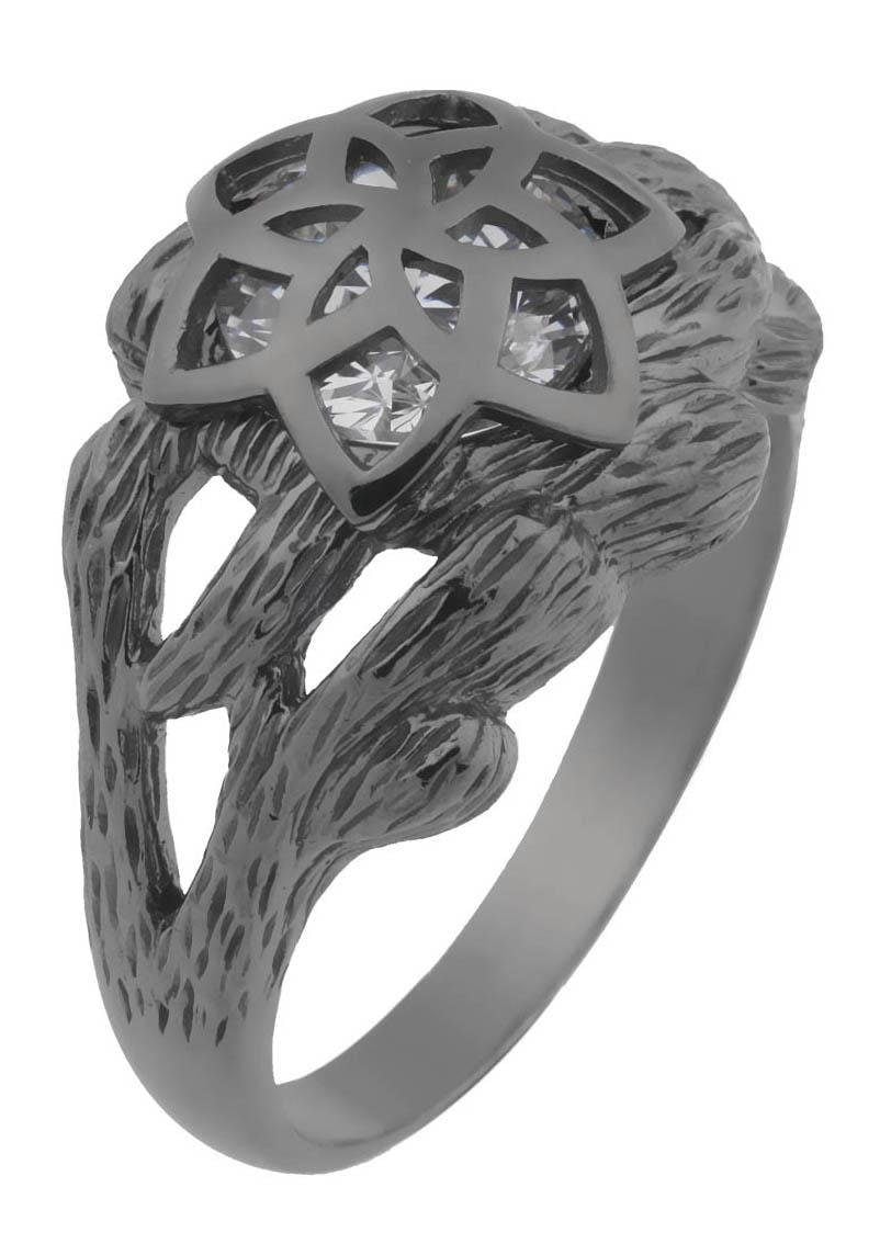 Der Herr der Ringe Fingerring »Dark Years Collection Nenya - Galadriels Ring - schwarz weiß, 20002184«, Made in Germany - mit Zirkonia (synth.)