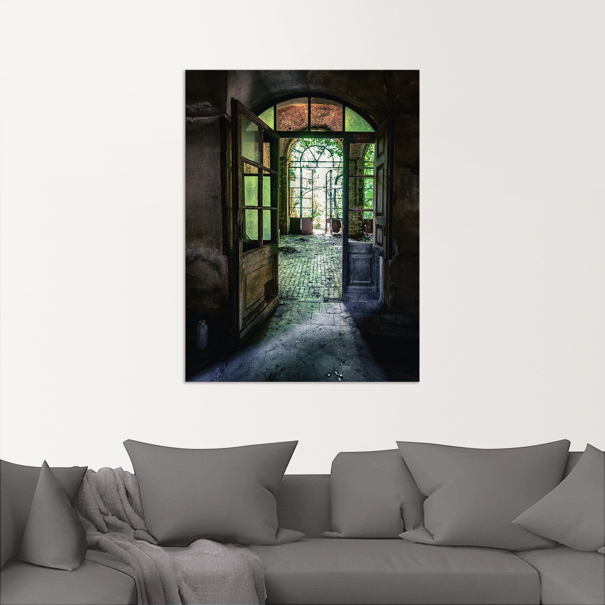 Artland Wandbild »Lost Place - alte Tür Fenster«, Fenster & Türen, (1 St.), als Alubild, Outdoorbild, Leinwandbild, Poster, Wandaufkleber