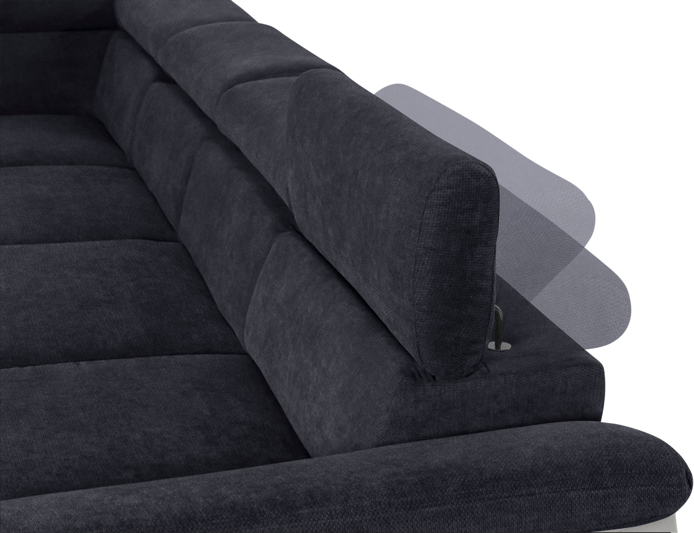 COTTA Wohnlandschaft »Komaris U-Form, B: 320 cm«, mit Kopfteilverstellung, optional Bettfunktion, Bettkasten & Licht
