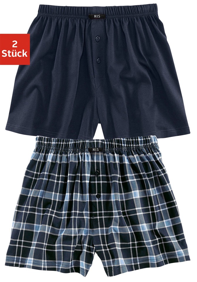 H.I.S Herren Boxer »Boxershorts für Herren« Packung in blau, Größe S