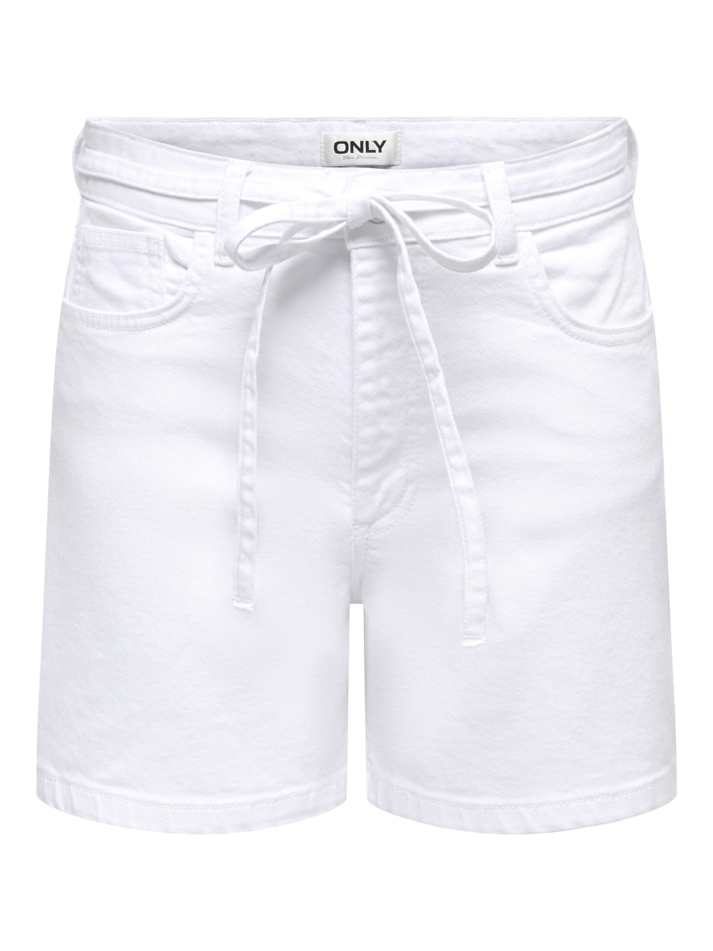 ONLY Jeansshorts »ONLGIANNA MW BELTED SHORTS AZG DNM NOOS« Baumwollmischung, regular fit, Regular Waist