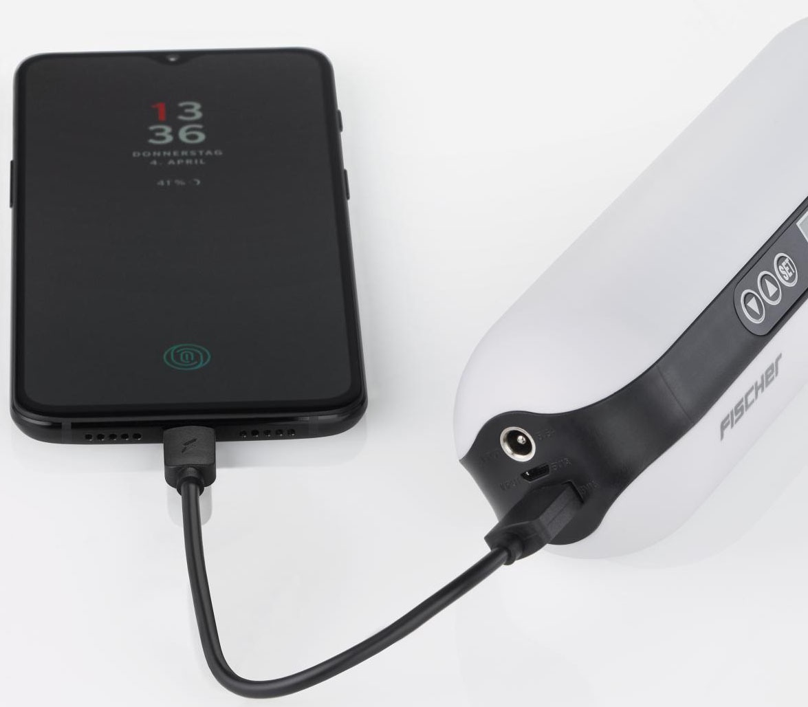 FISCHER Fahrrad Akku-Luftpumpe »Akku-Kompressor inkl. Powerbank«