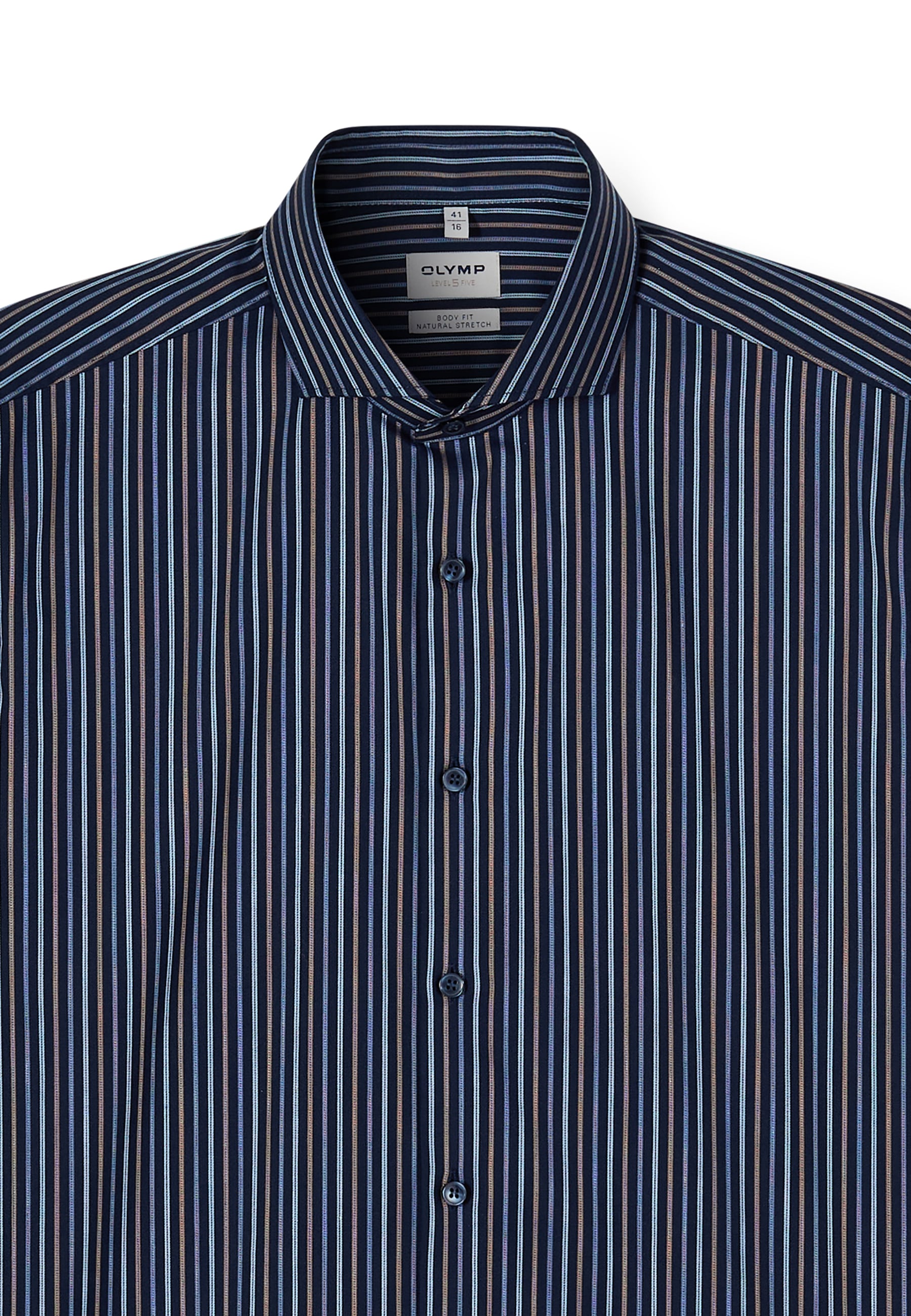 OLYMP Langarmhemd »Level Five« Businesshemd, body fit, Haifischkragen, gestreift