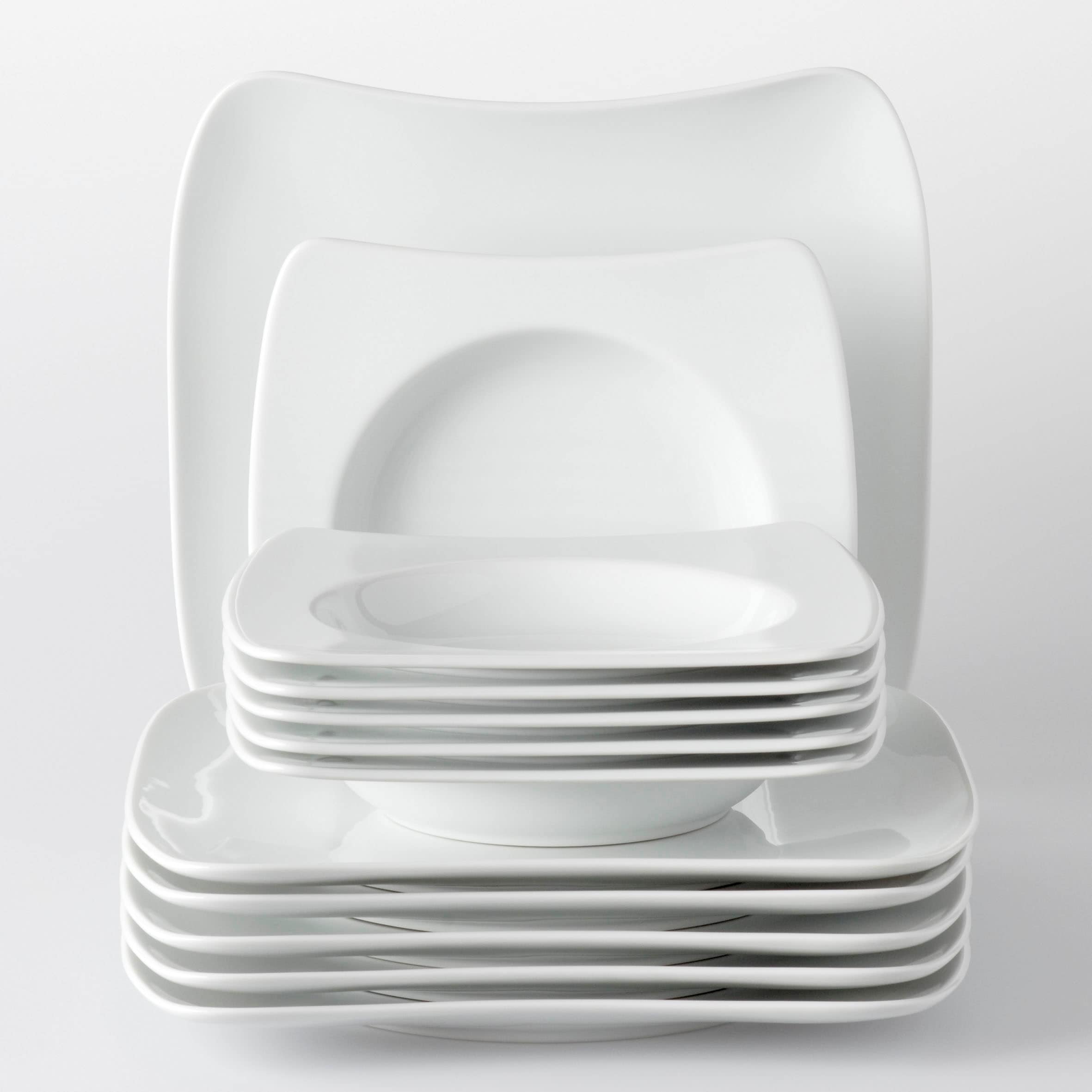 Retsch Arzberg Tafelservice »Geschirr-Set SANDY« Teller Set, weiß, Made in Germany, 12 Teile, für 6 Personen