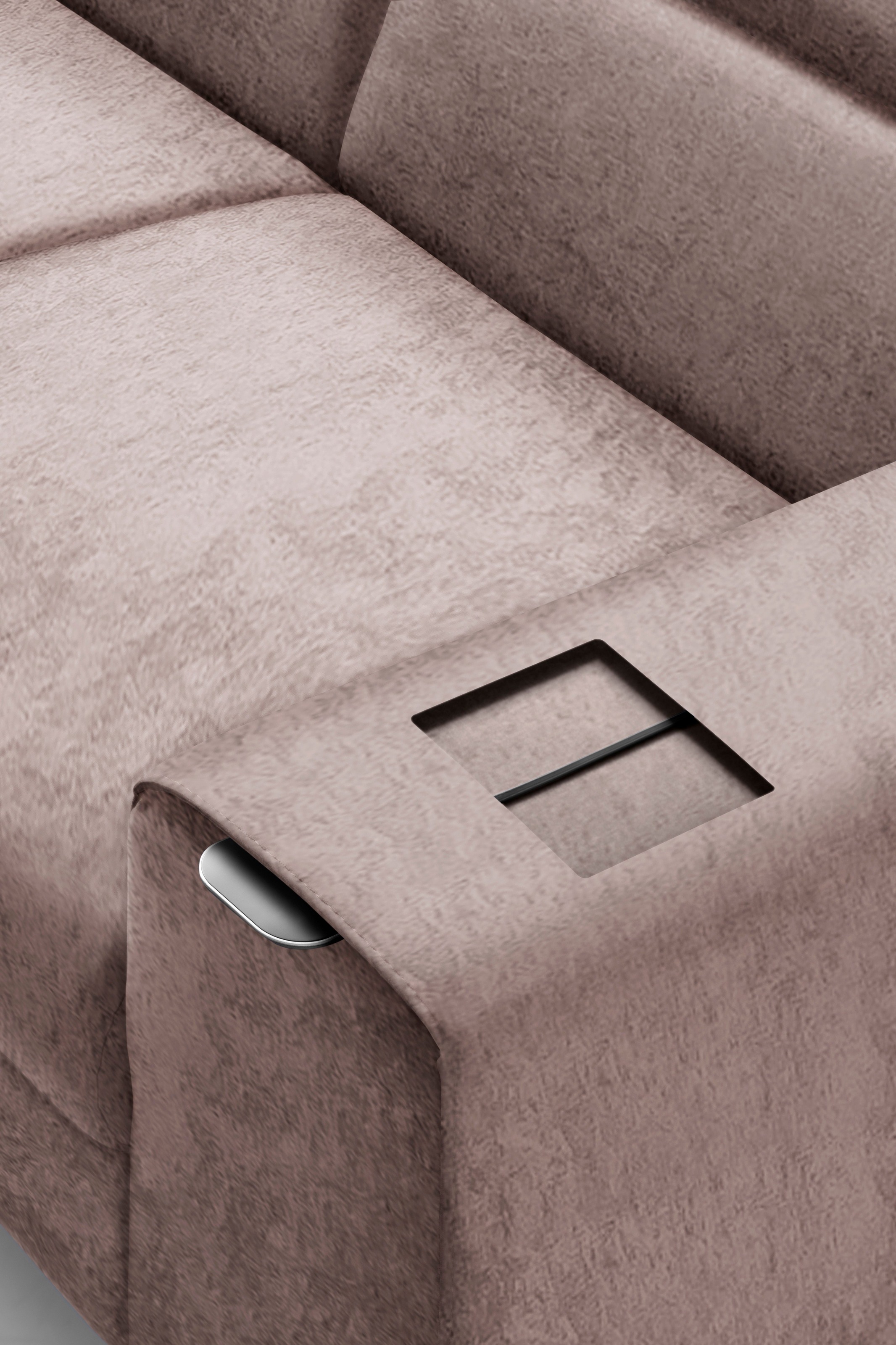 COTTA Polstergarnitur »Morven L-Form«, (Set), Set bestehend aus: Ecksofa mit Kopfteilverstellung & Hocker