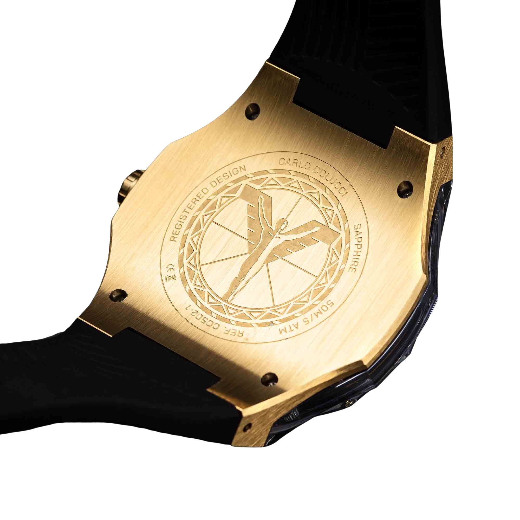 CARLO COLUCCI Quarzuhr »CC502-1« Armbanduhr, Herrenuhr, Silikonarmband, analog