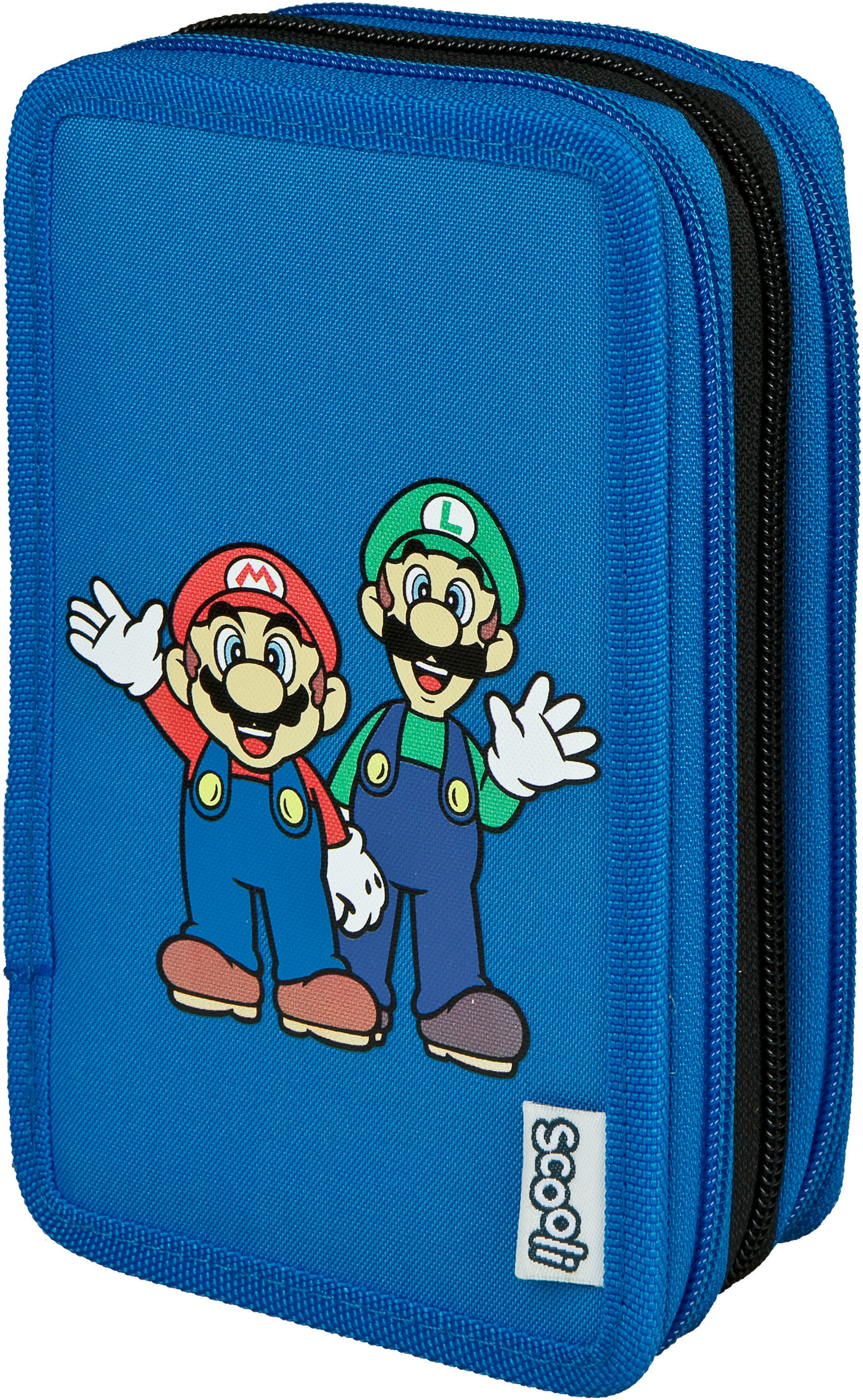 Scooli Federmäppchen »Tripledecker, Super Mario«, befüllt, inklusive Geodreieck