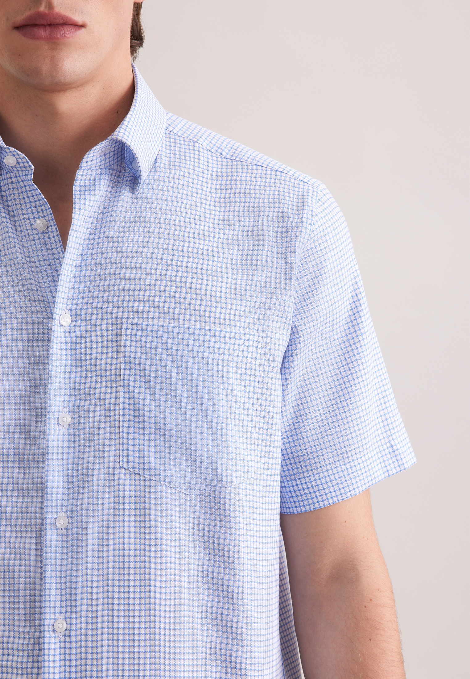 seidensticker Businesshemd »Schwarze Rose« Regular 1/2 Covered-Button-Down-Kragen Karo