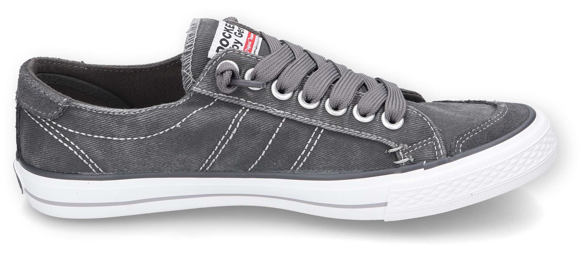 Dockers by Gerli Slip-On Sneaker, Freizeitschuh, Retro Sneaker, Fake Schnürung, in cooler Jeansoptik