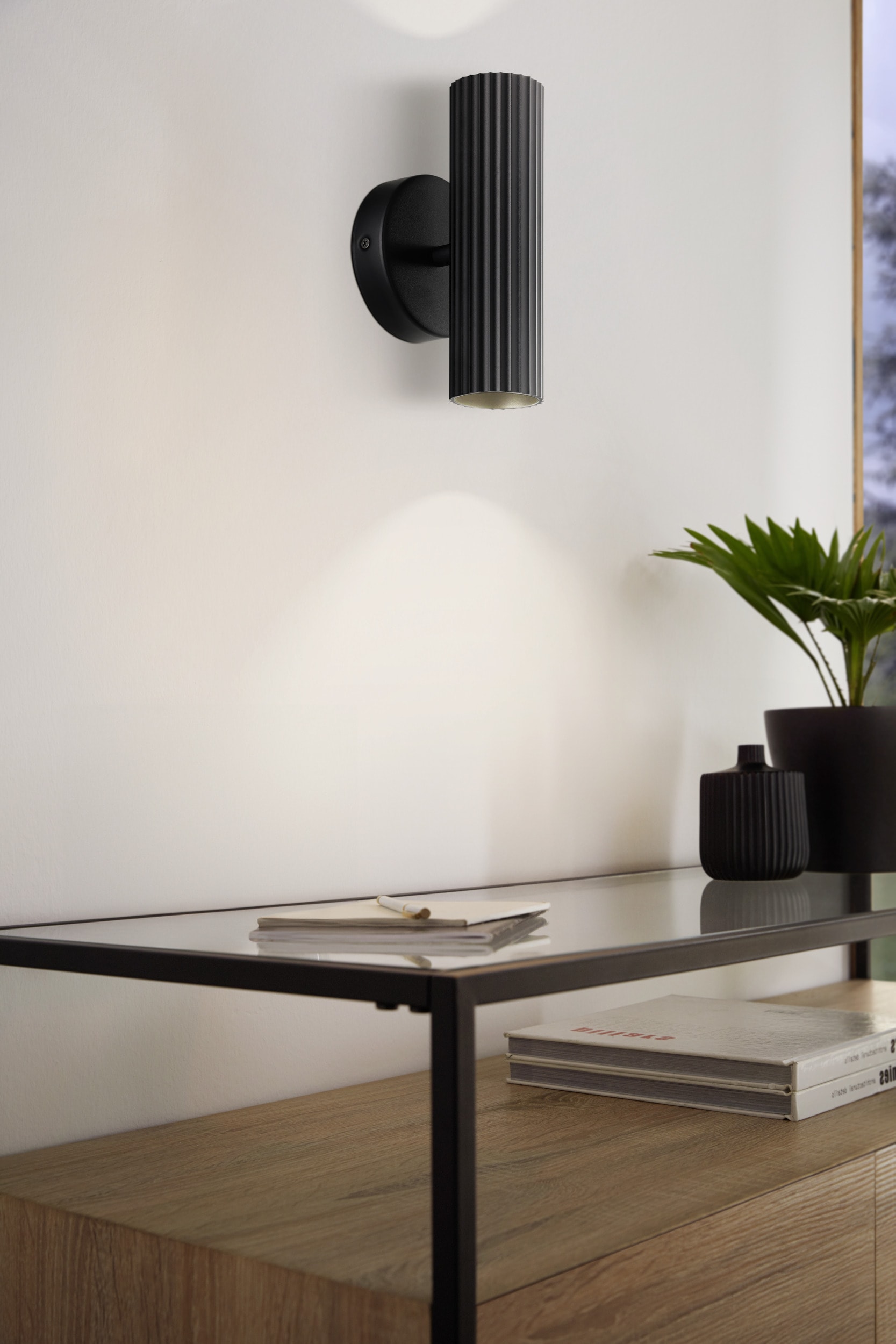 EGLO Wandleuchte »PORTILLO Wandlampe - Alu, Stahl - GU10 - 2X5W - IP20« GU10 1 Stk. Wandstrahler, Wandspot, Wohnzimmer, Flur, L10,5 x H20 x AL8,5 cm