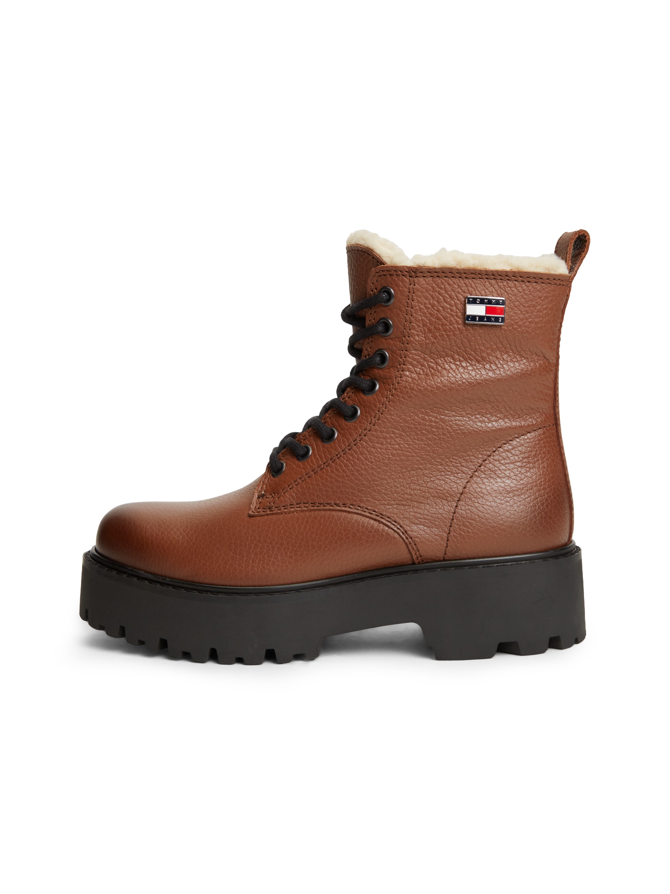 Tommy Jeans Winterstiefelette »TJW PLATFORM BOOTS WL«  Blockabsatz, Schnürboots, Winterboots mit seitlicher Logoflag