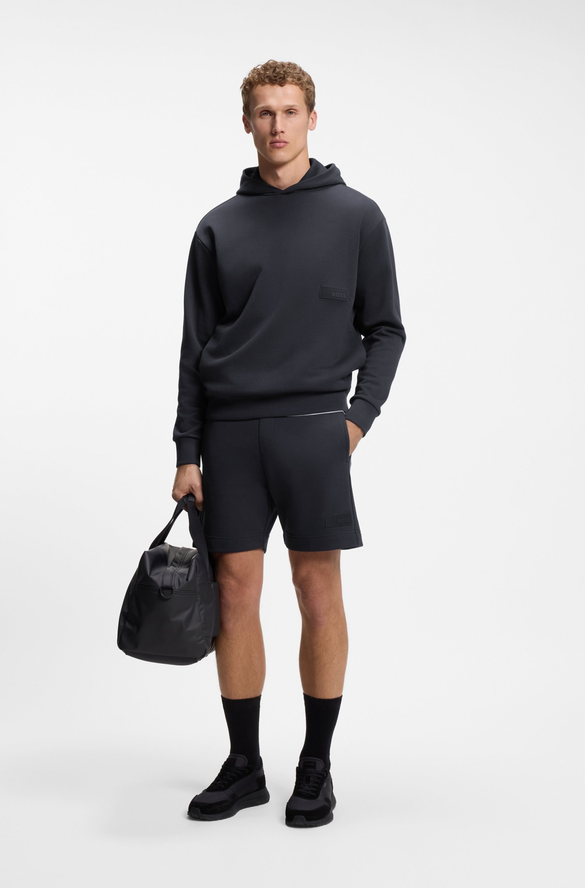 BOSS GREEN Kapuzensweatshirt , Rippbündchen, Relaxed Fit, Baumwollmischung
