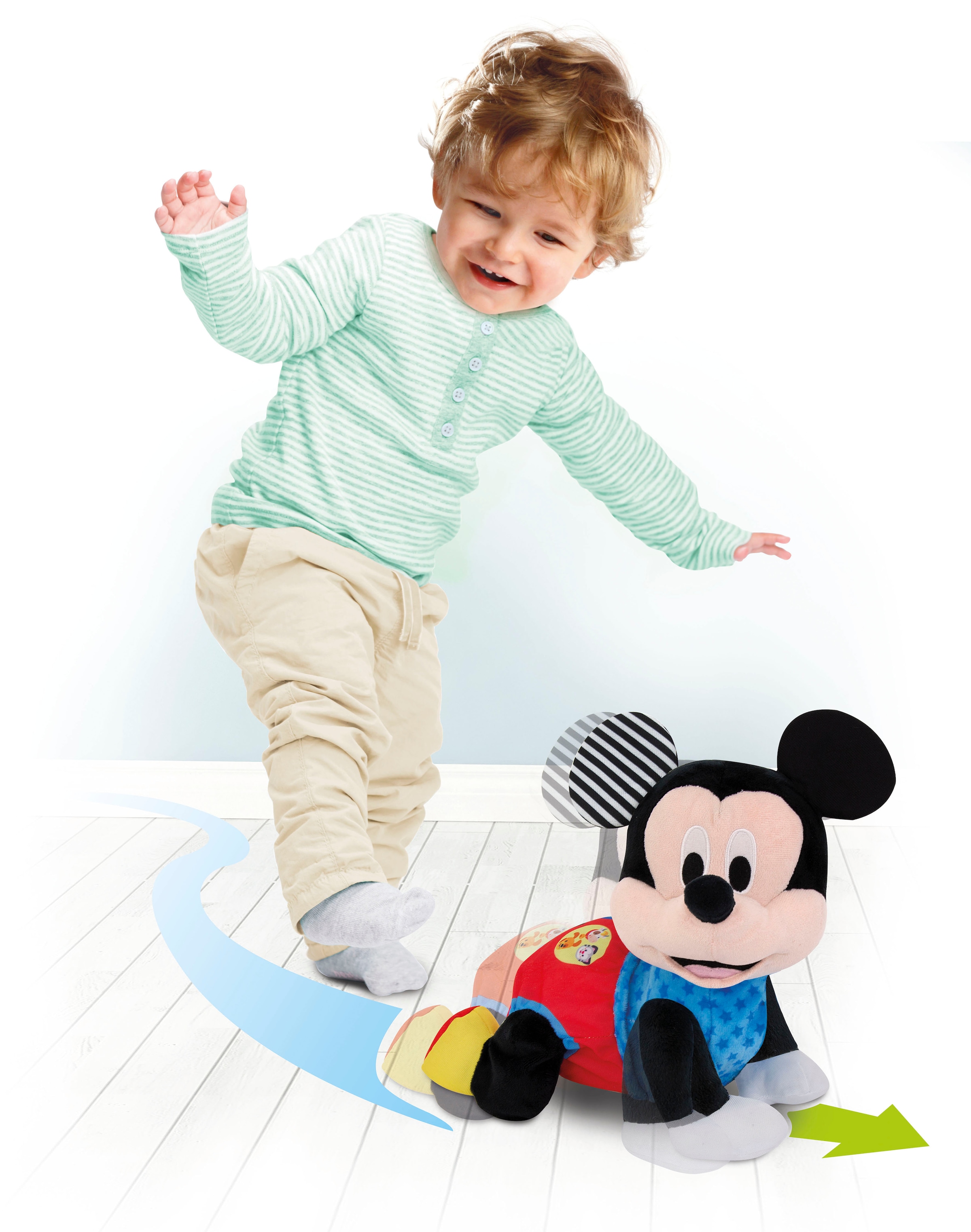Clementoni® Plüschfigur »Disney Baby, Baby Mickey, Krabbel mit mir«, interaktiv; Made in Europe