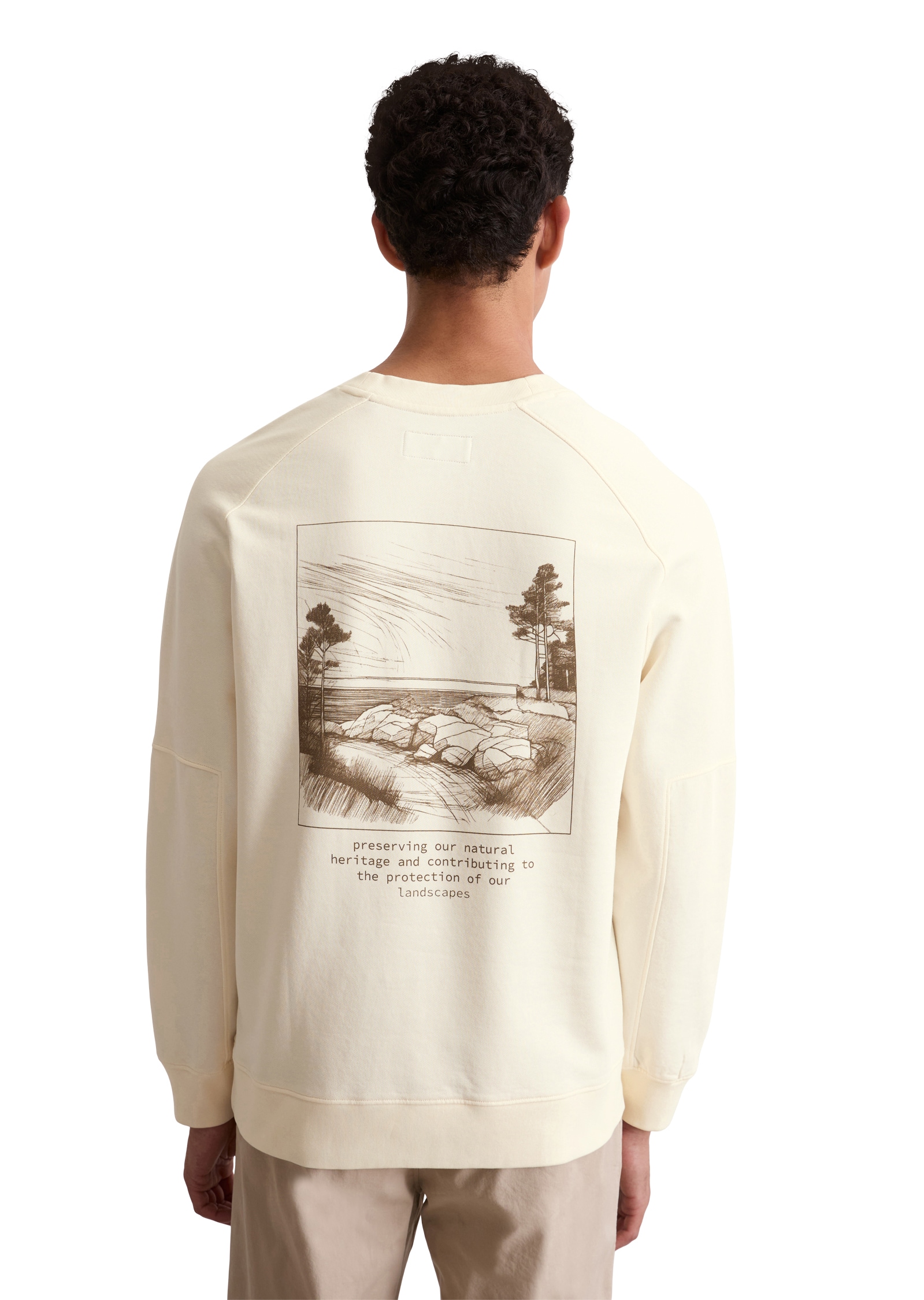 Marc O'Polo Sweatshirt, Rundhalsausschnitt, regular fit, Rückendruck