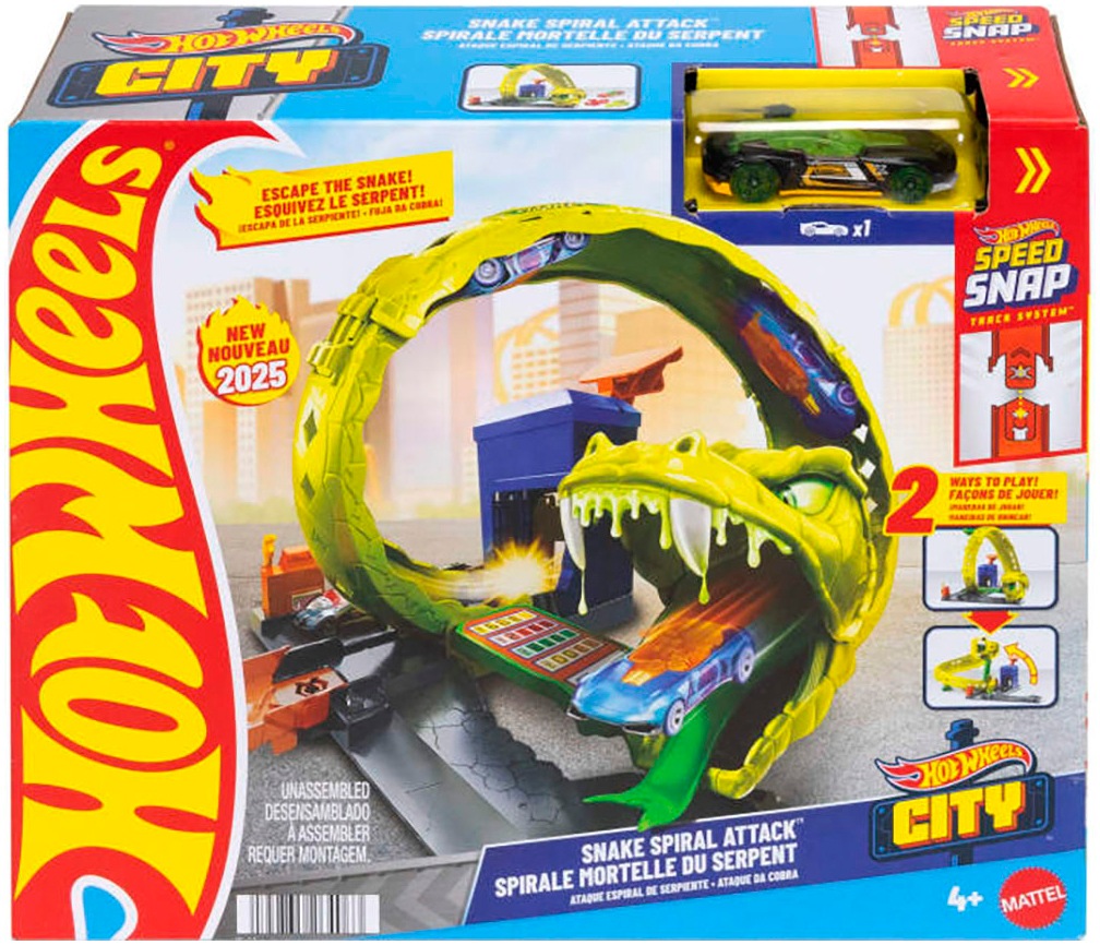 Hot Wheels Spiel-Gebäude »Schlangen-Spiralattacke«, inklusive Fahrzeug im Maßstab 1:64