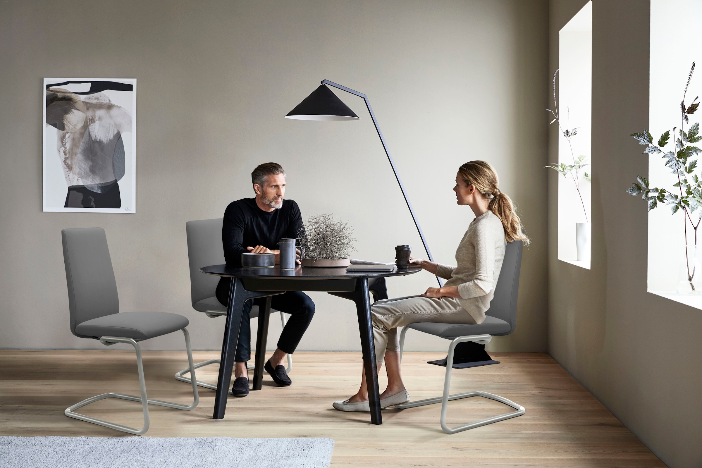 Stressless® Polsterstuhl »Laurel«, Microfaser DINAMICA, Low Back, Größe L, mit Beinen aus Stahl in Schwarz matt