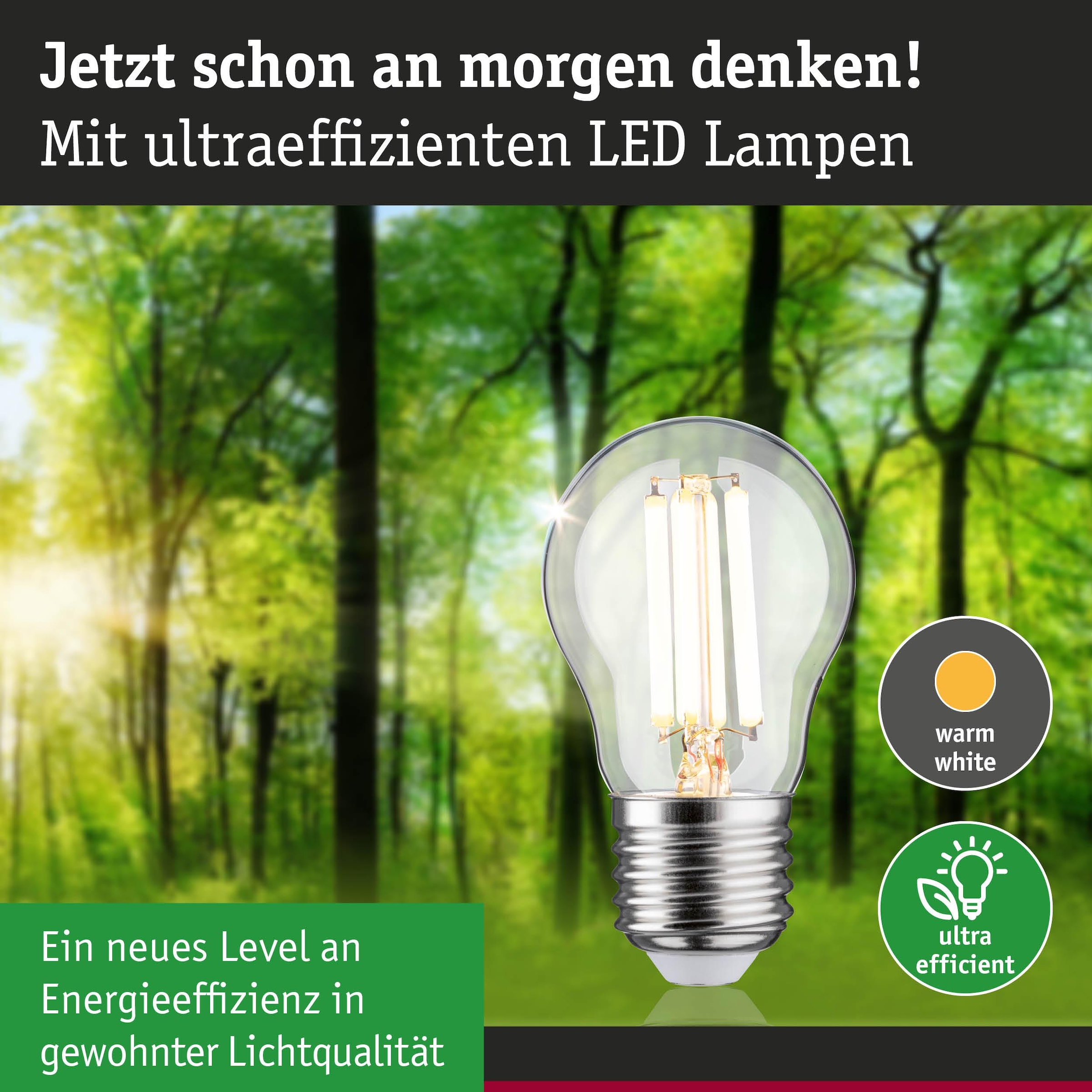 Paulmann LED-Leuchtmittel »Eco-Line Tropfen 840lm 4W 3000K klar 230V« E27 1 Stk. Warmweiß