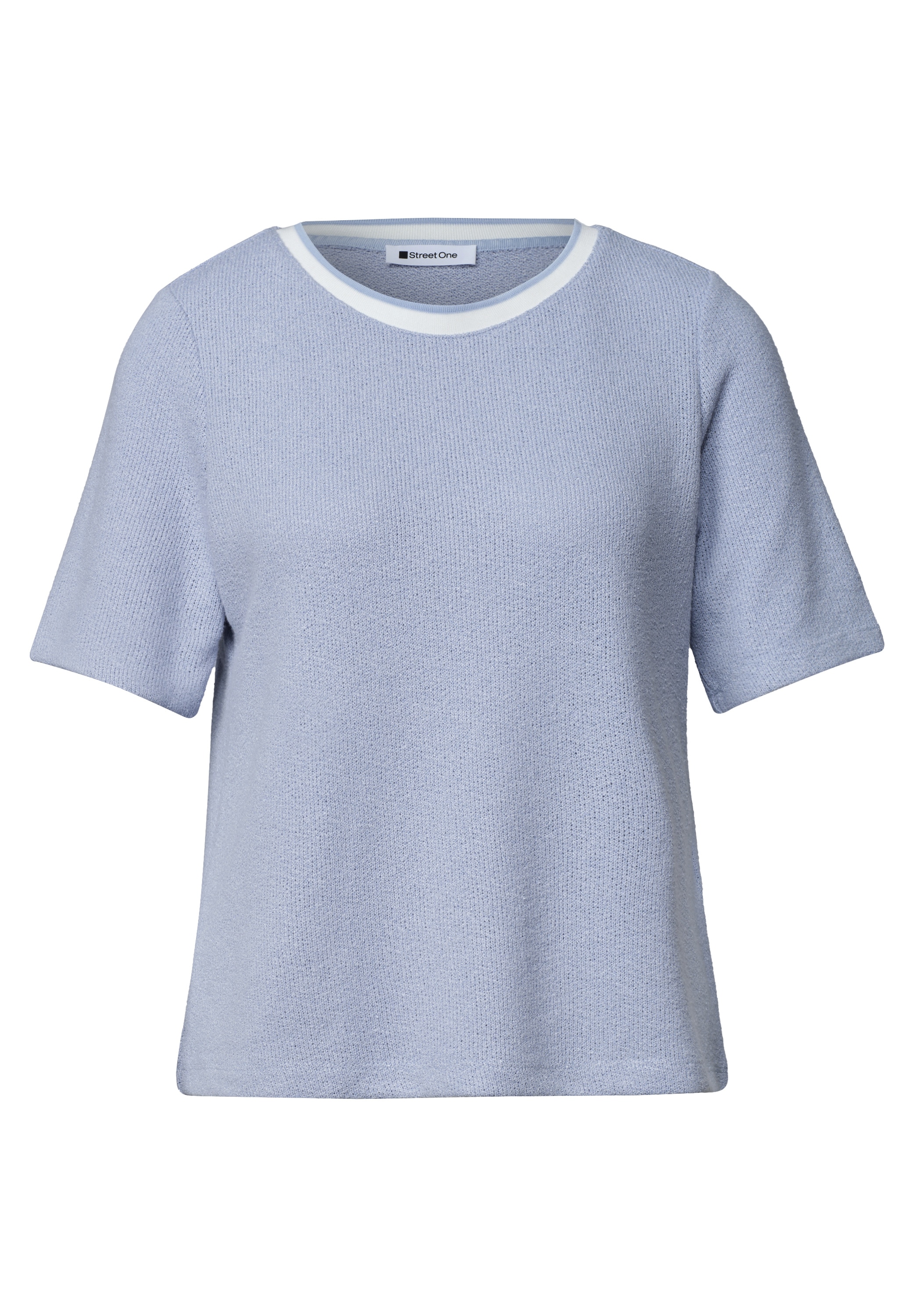 STREET ONE Kurzarmshirt Kurzarm Sommershirt im Strick-Look mit Rundhals
