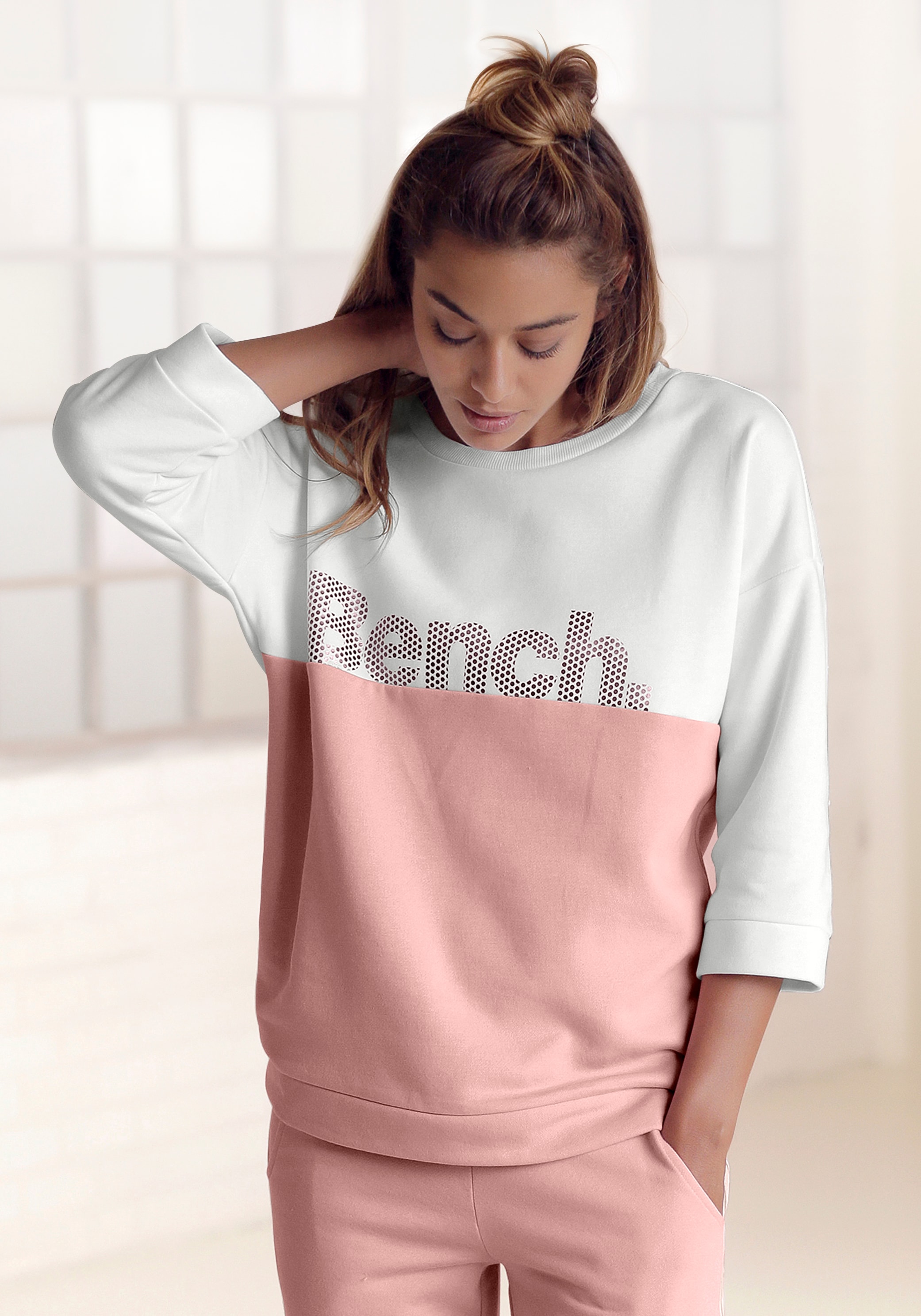 Sweatshirt, im Colorblocking Design, Loungewear, Loungeanzug