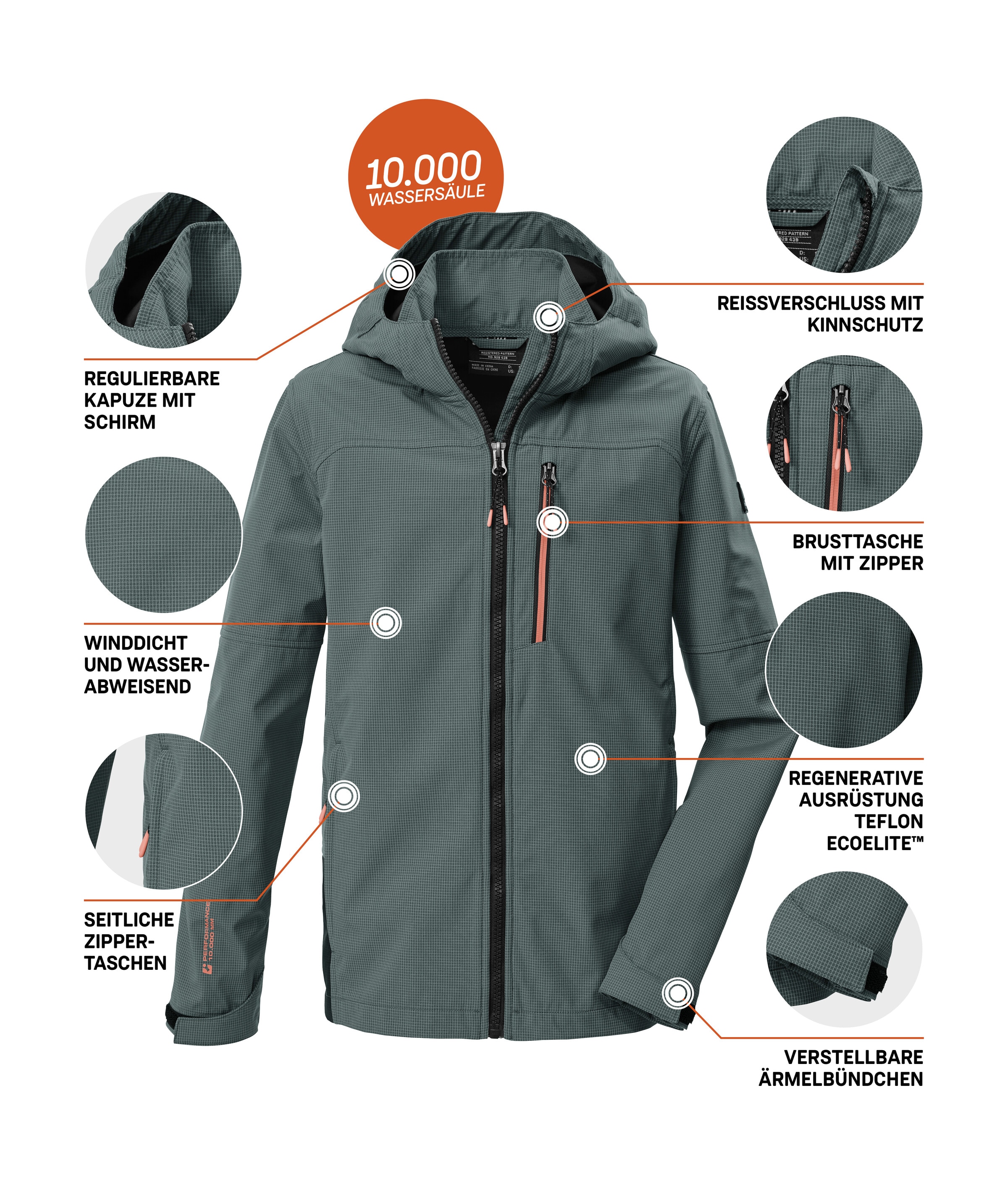 Killtec Softshelljacke »KOS 143 BYS SFTSHLL JCKT« Winddichte, wasserabweisende Softshelljacke mit Karomuster