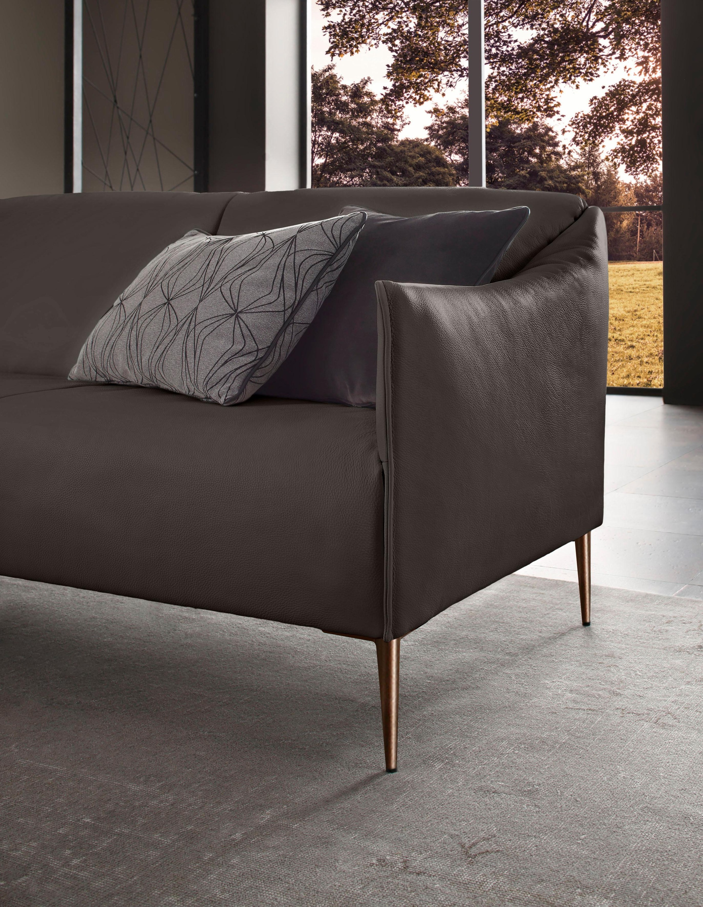 W.SCHILLIG 3-Sitzer »sally«, mit Metallfüßen in Bronze pulverbeschichtet, Breite 224 cm