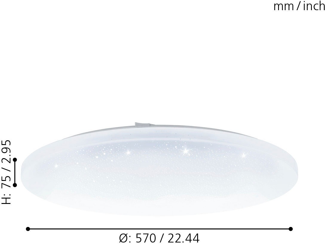 EGLO Deckenleuchte »FRANIA-A«, LED-Board, 3900lm, - Ø57 LED-Platine Farbtemperatursteuerung cm x - weiß Schlafzimmerlampe H7,5 1 (je / Fernbedienung - Flurlampe 32,5W, CCT mit x - - dimmbar online Deckenlampe Nachtlichtfunktion / inkl. - / 2700-6500K)