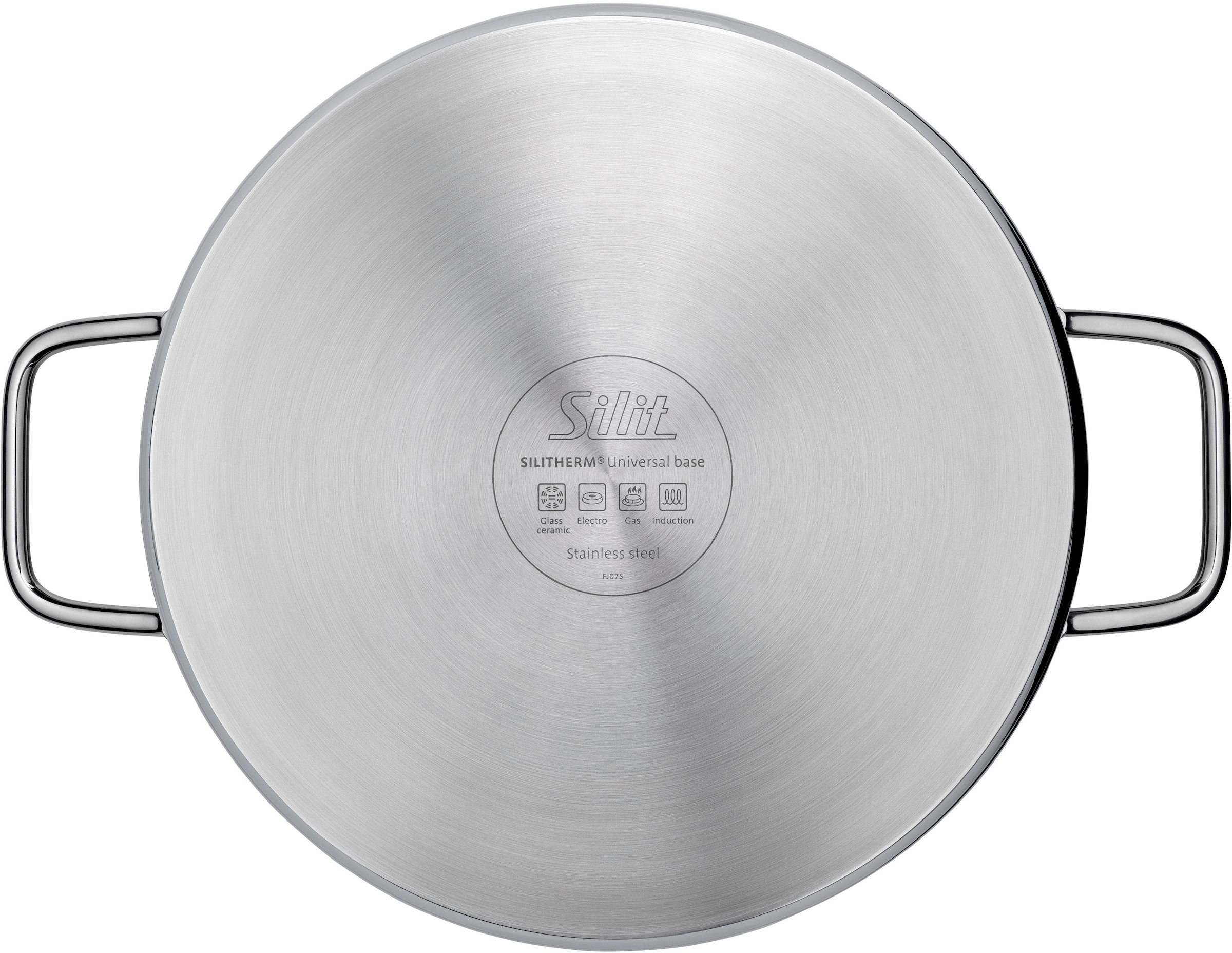 Silit Kochtopf »Extra Cook, mit Glasdeckel«, Edelstahl 18/10, (2 tlg.), SiliTherm Universalboden, induktionsgeeignet, spülmaschinengeeignet