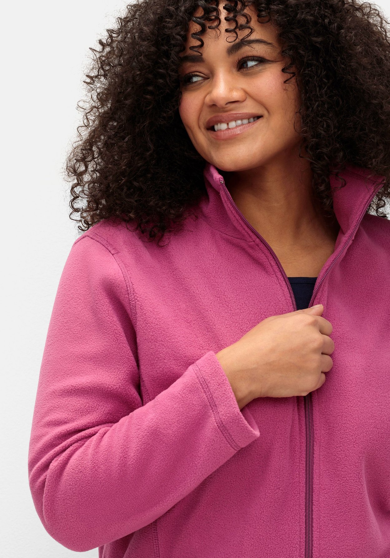 Sheego Sweatjacke »Fleecejacke mit Reißverschluss«