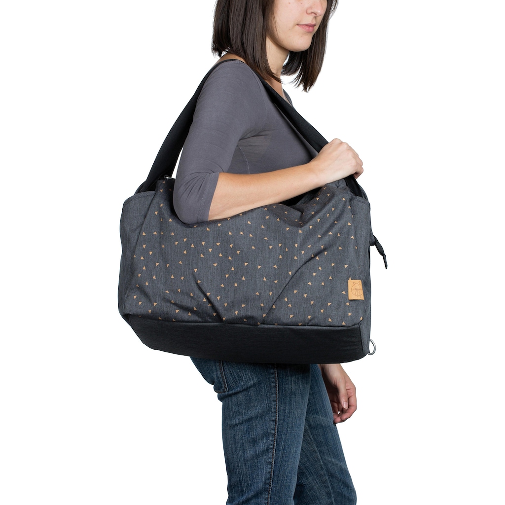 LÄSSIG Wickeltasche »Casual, Twin Bag Triangle, Dark Grey«, mit Rucksackfunktion und Wickelunterlage; PETA-approved vegan