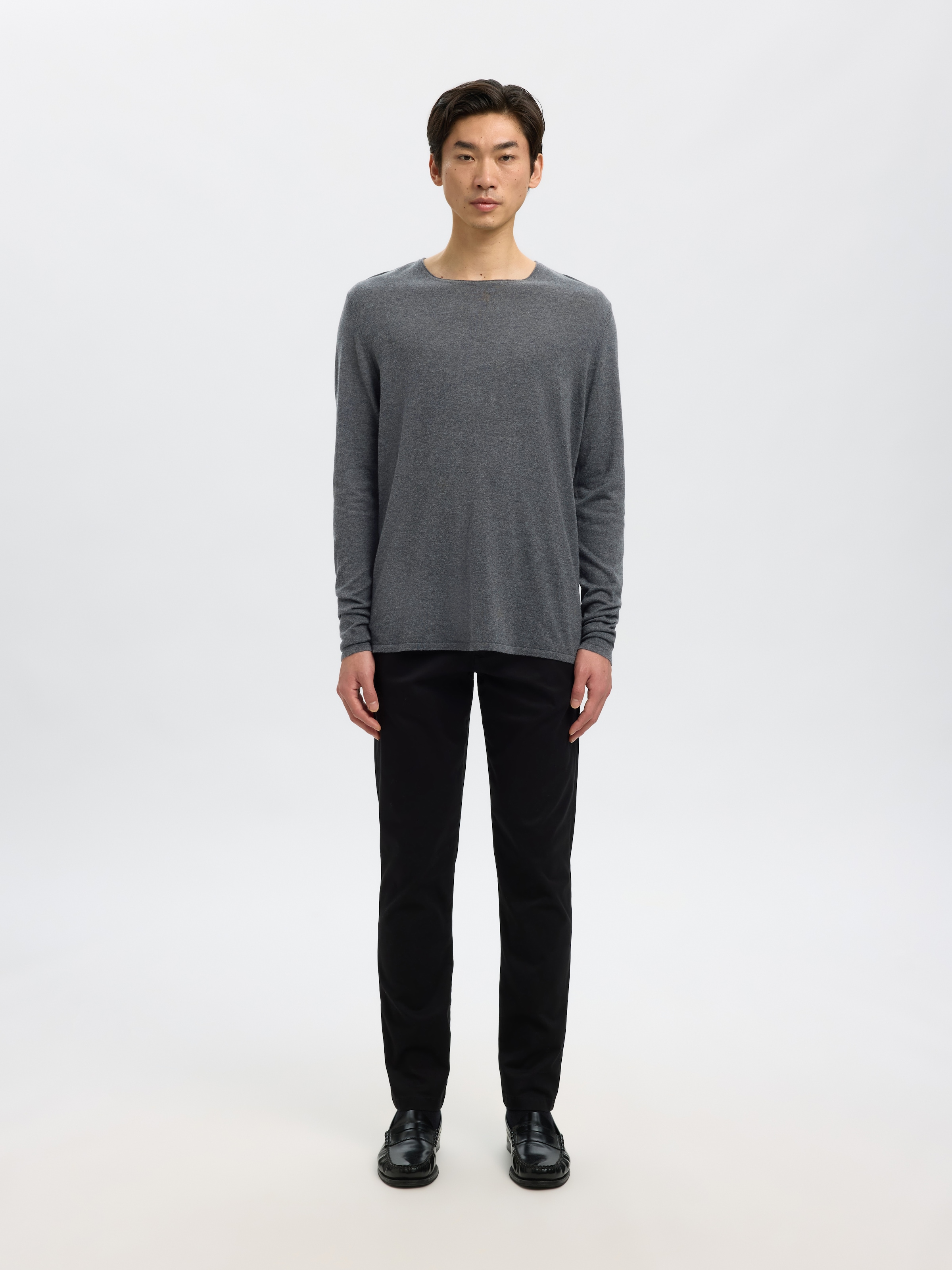 SELECTED HOMME Rundhalspullover »SLHROME LS KNIT CREW NECK NOOS«