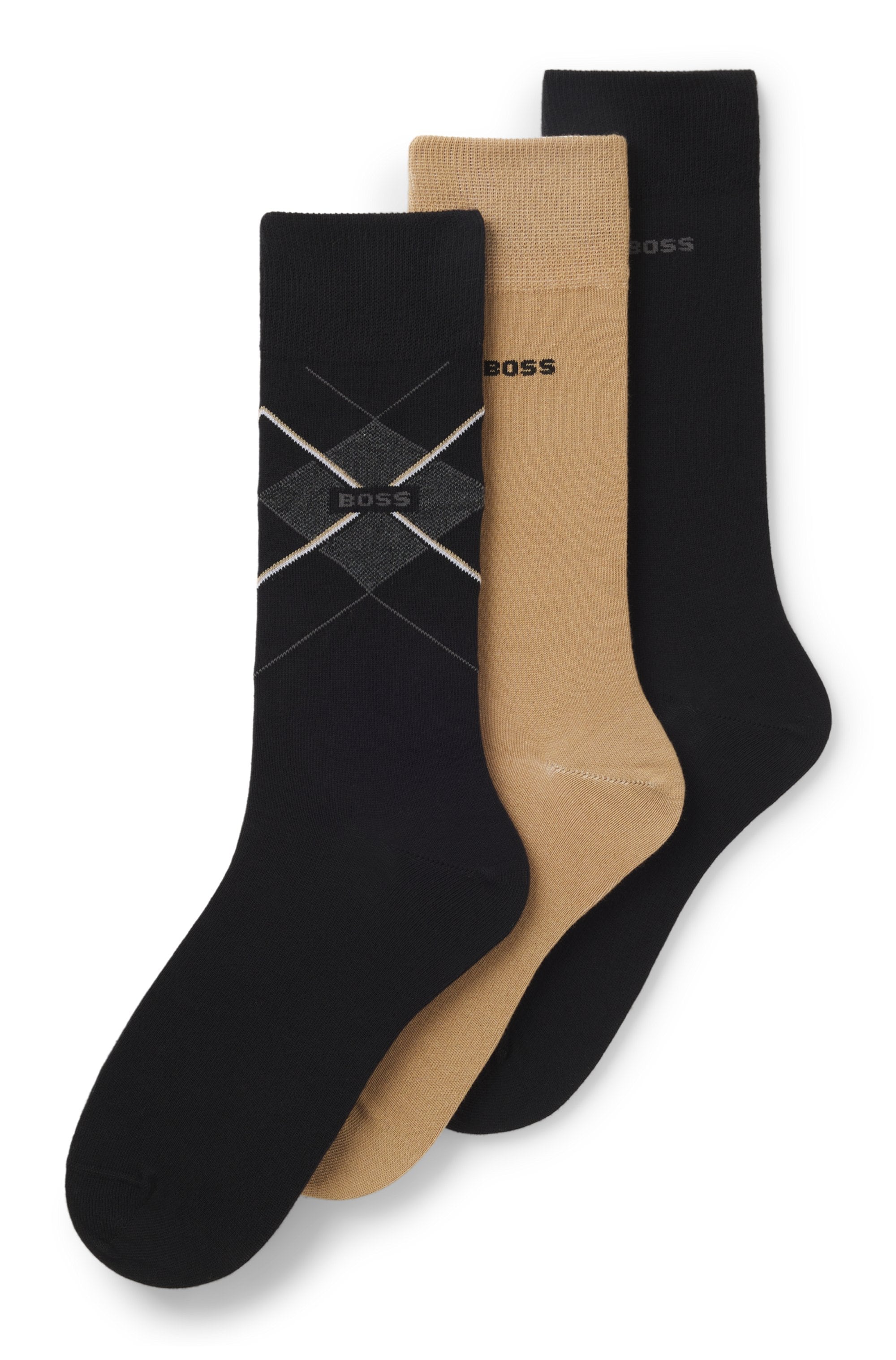BOSS Socken »3PRSGiftset ArgyleCC« Geschenk-Set, Baumwoll-Mix