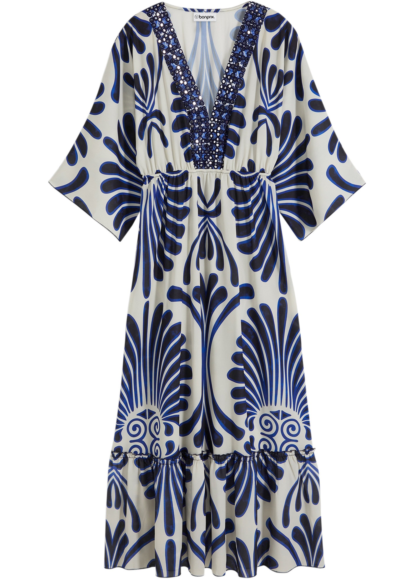 bonprix Maxikleid 1 tlg. für Frühling und Sommer, aus Viskose, Oversize Passform, mit Druck