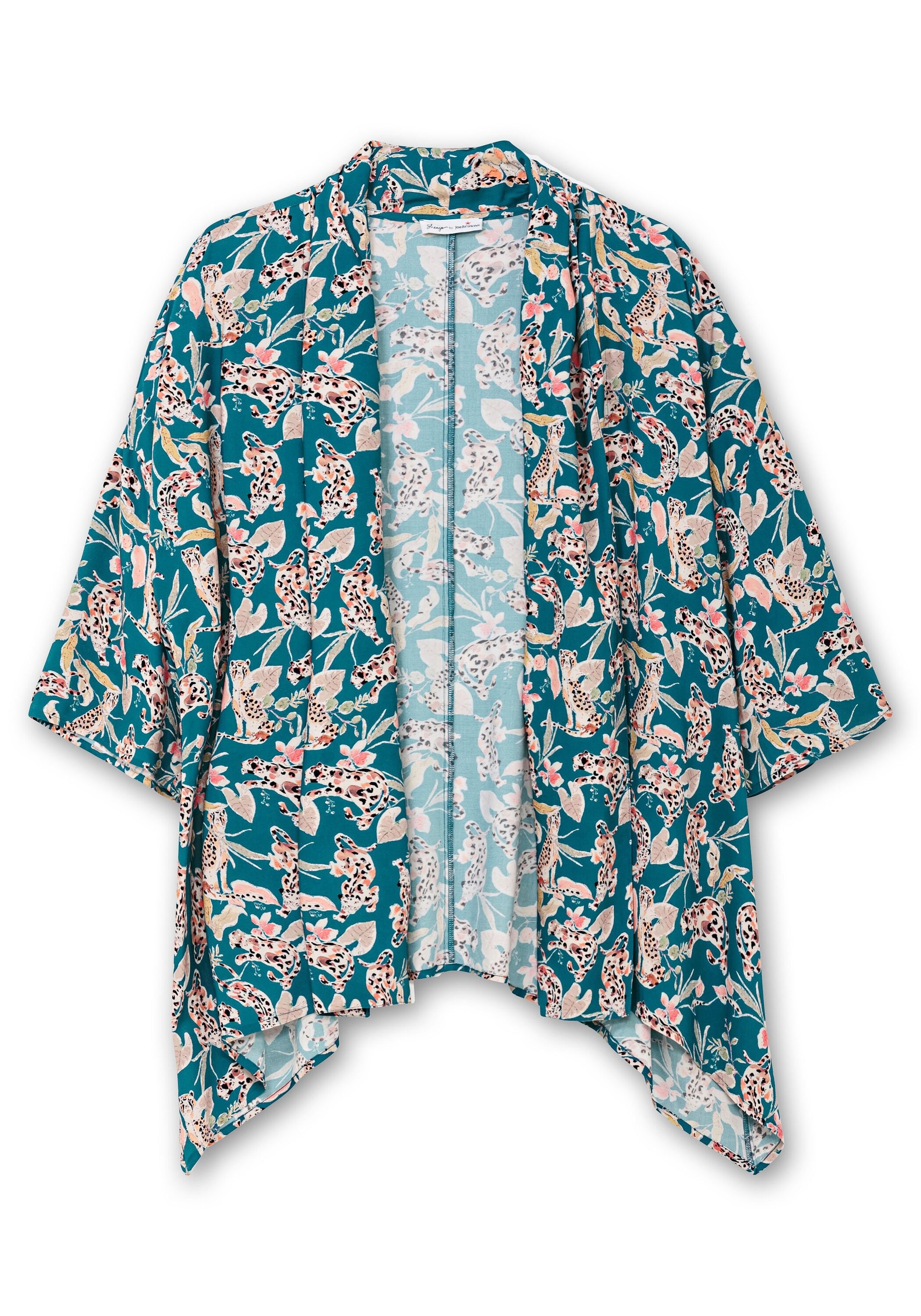 Sheego Longbluse »Blusenjacke im Kimono-Stil, mit Blumendruck«