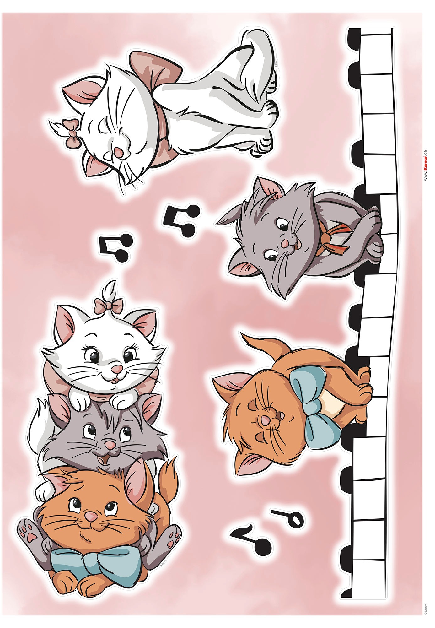 Komar Wandtattoo »Aristocats Kittens«, (7 St.), 50 x 70 cm