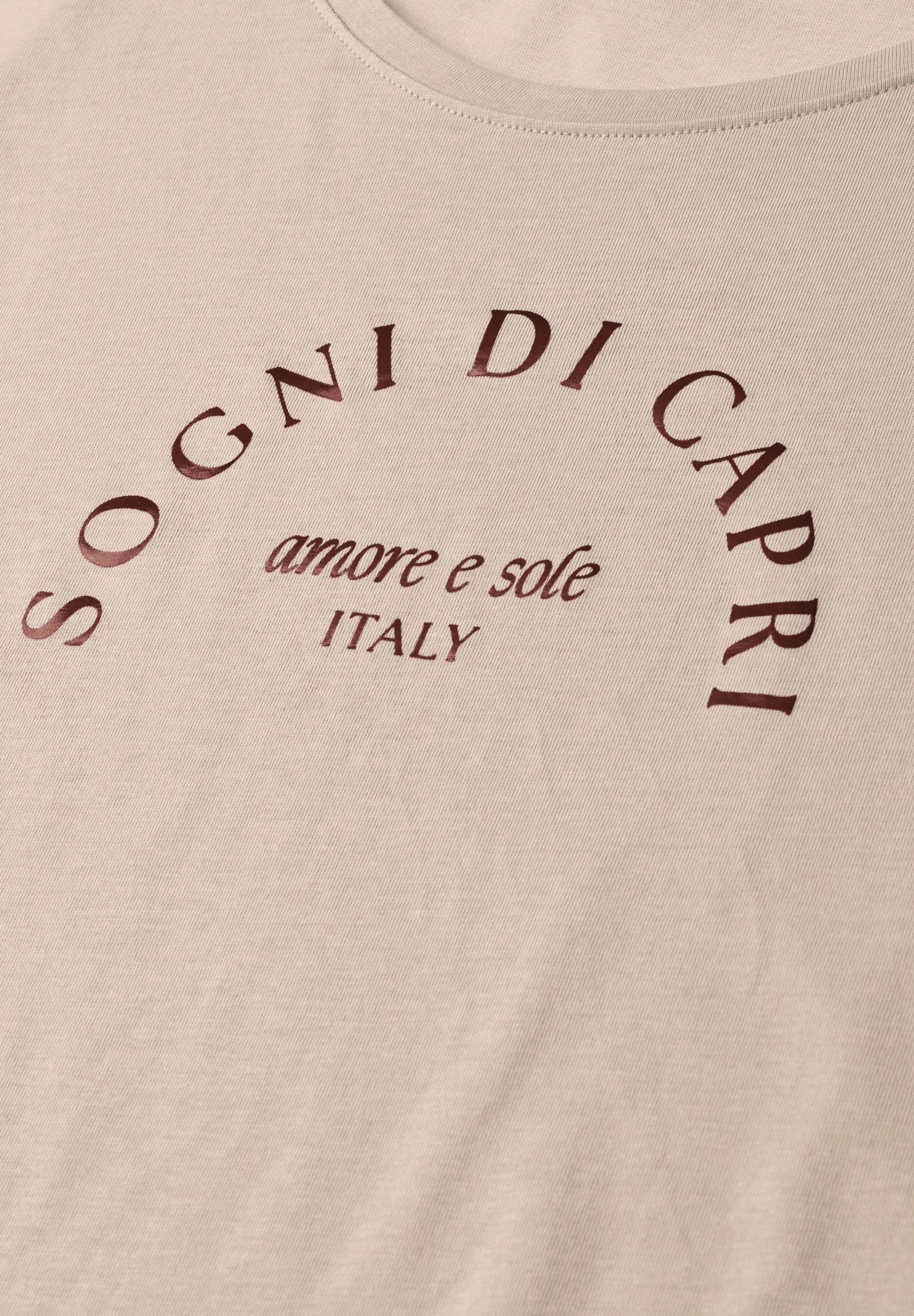 STREET ONE Shirttop Sommershirt mit Wording Artwork