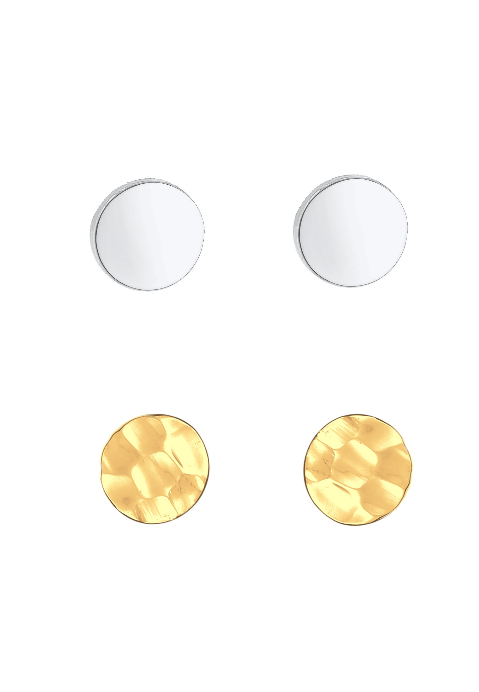 Elli Ohrstecker-Set »Ohrringe Set Geo Ohrstecker Gehämmert 925 Silber«