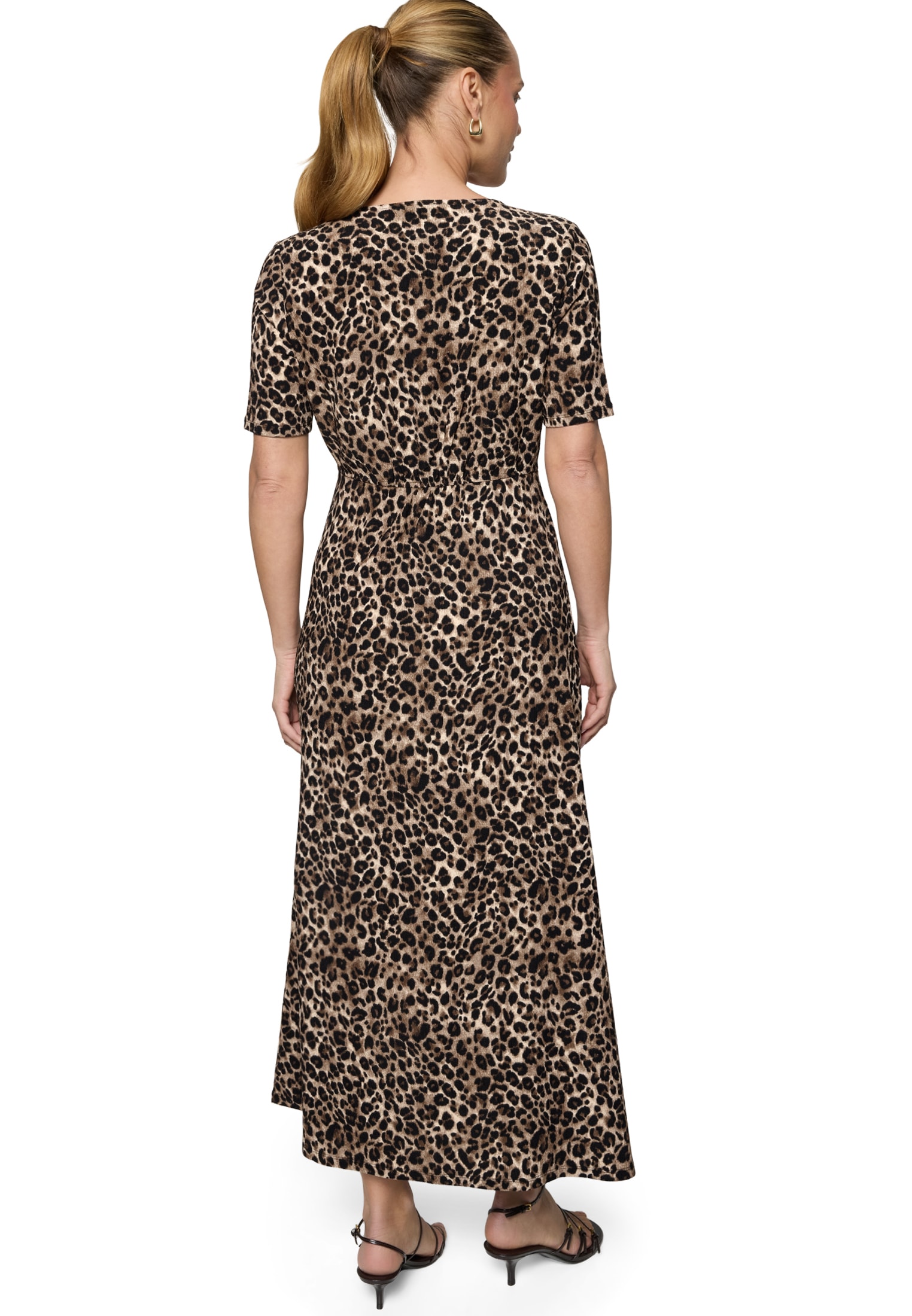 Zero Maxikleid »Maxikleid kurzarm mit Leoprint«