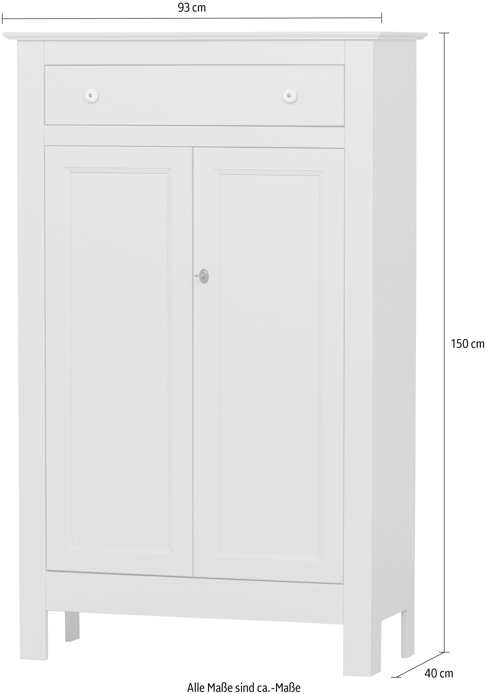 WOOOD Vertiko »Eva FSC®-Kiefernholz geschliffen, H 150 x B 93 x T 40 cm« Tragkraft 15 kg pro Boden, MDF-Rückwand für Stabilität, Pfleigleicht