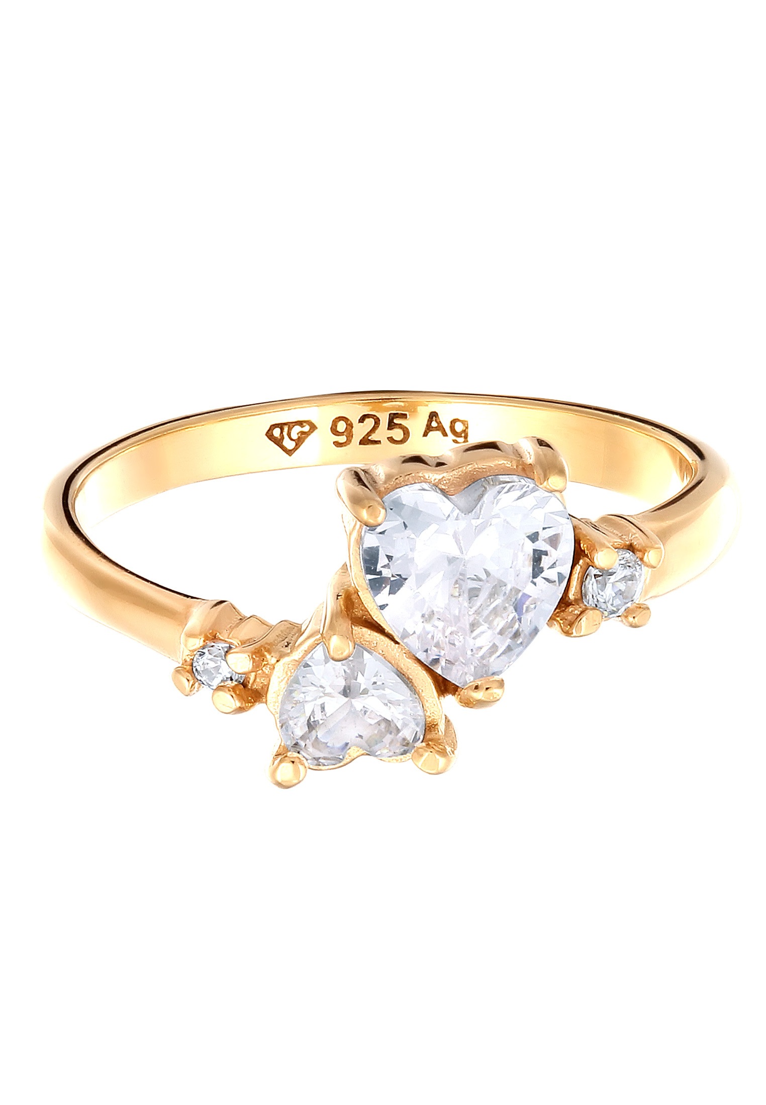 Elli Silberring »Ring Herz Zirkonia Weiß Liebe 925 Sterling Silber«