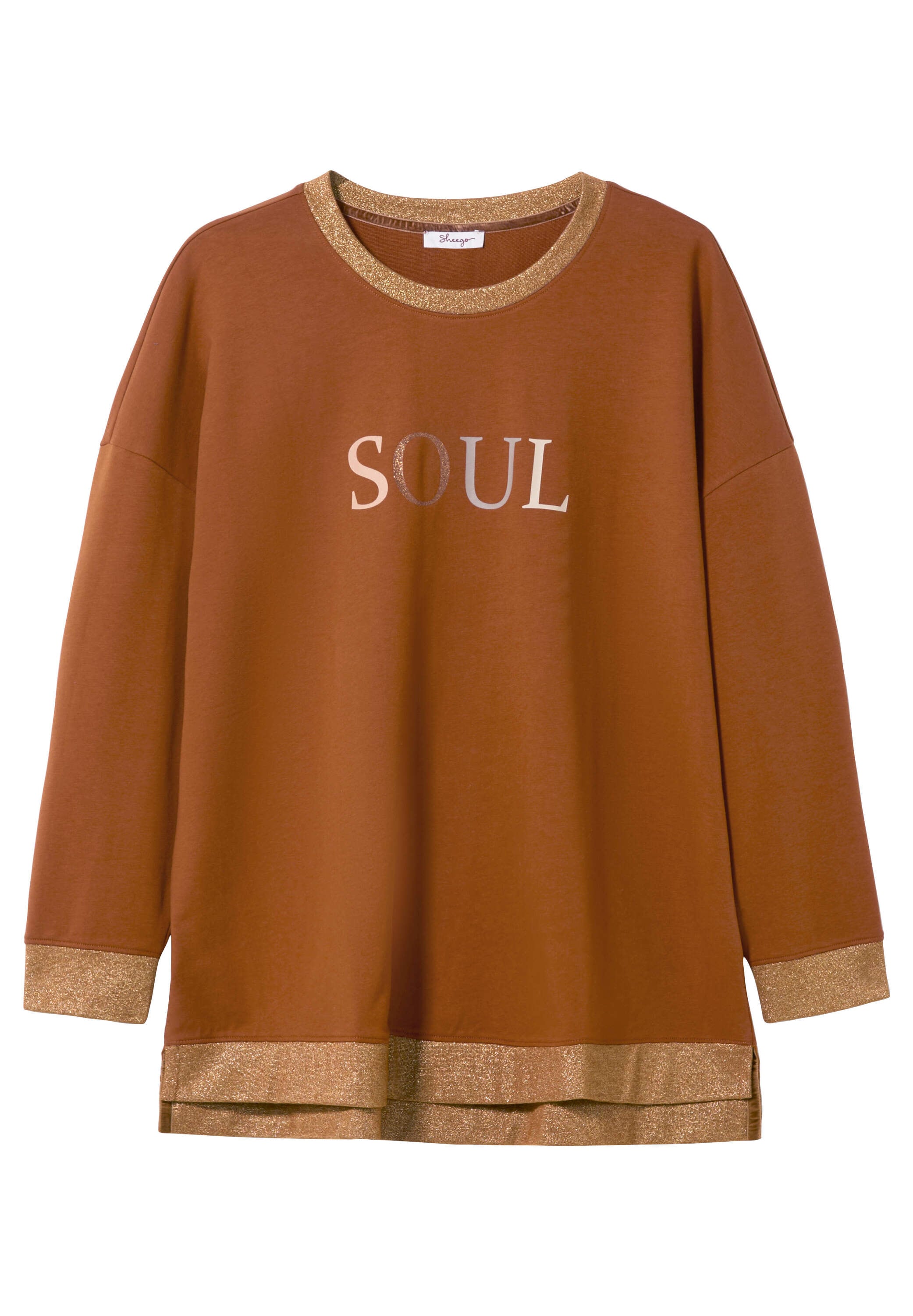 Sheego Sweatshirt »Sweatshirt Sweatshirt mit Glitzer-Details«
