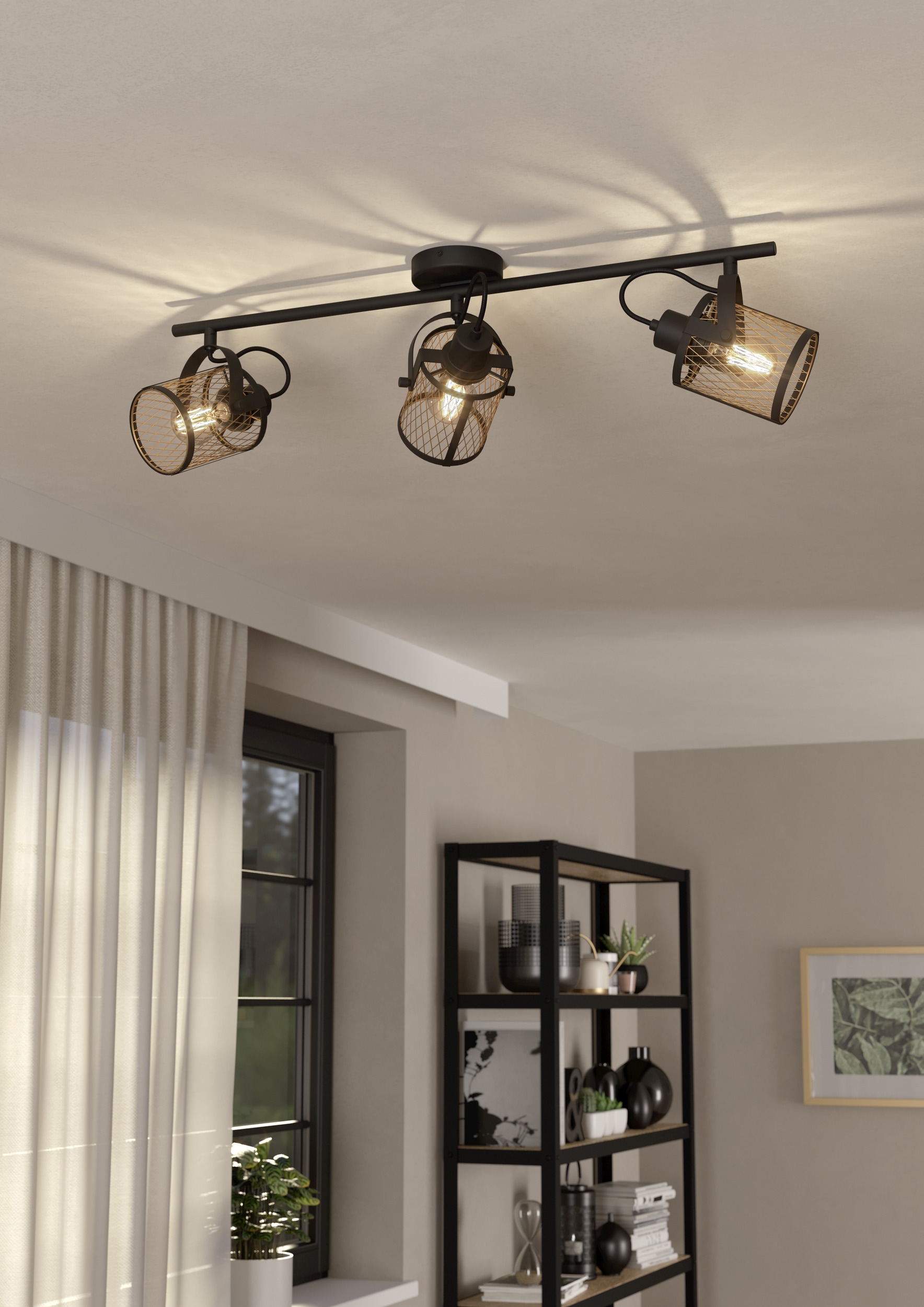 EGLO Deckenspot »DELLOW Spotlampe - Stahl - E27 - 3X40W - IP20« E27 1 Stk. Deckenlampe, Deckenstrahler, Strahler, L83 x B18 x H21 cm