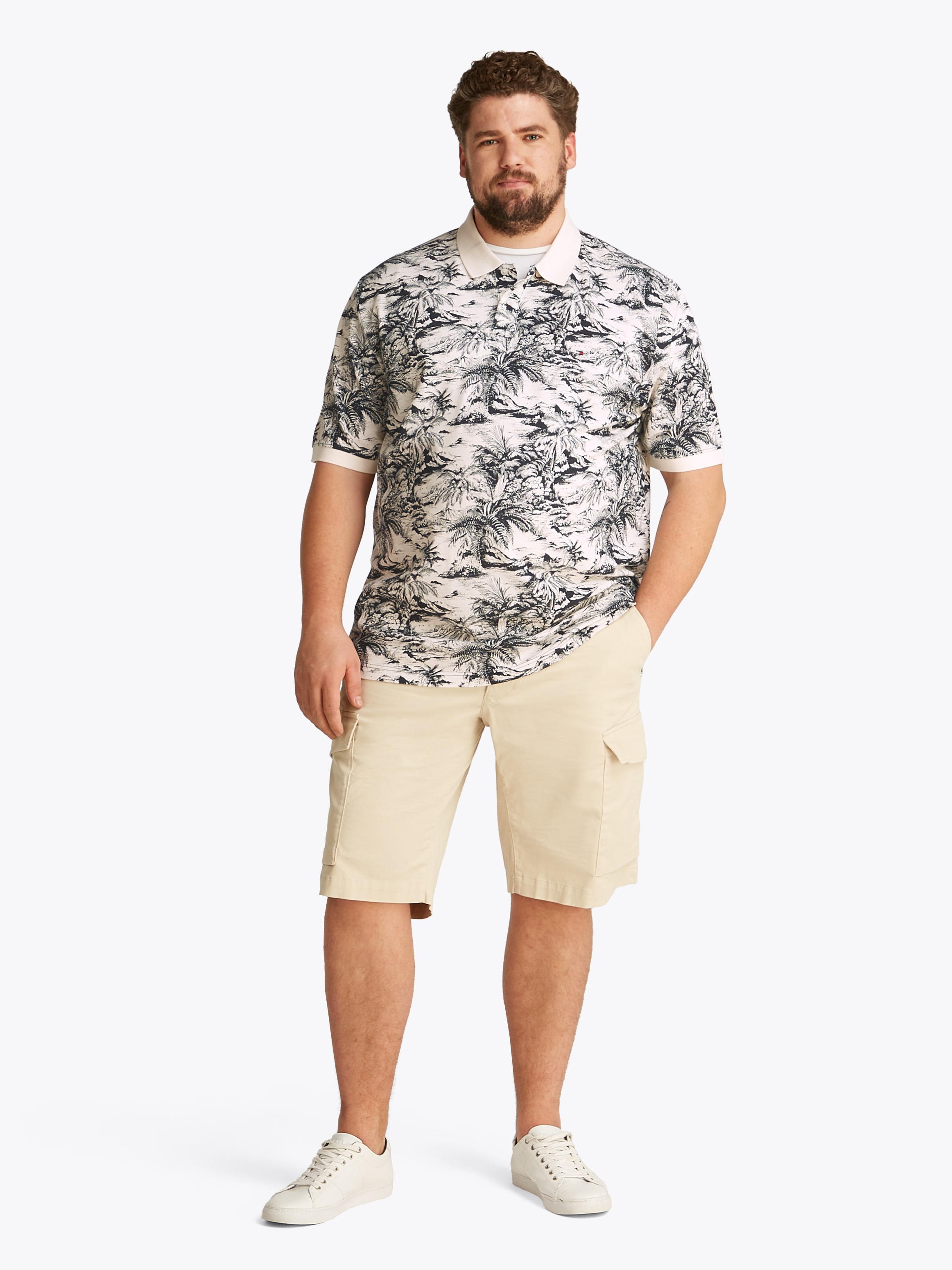 Tommy Hilfiger Big & Tall Poloshirt »BT-AOP LINEN REG POLO-B«, Große Größen