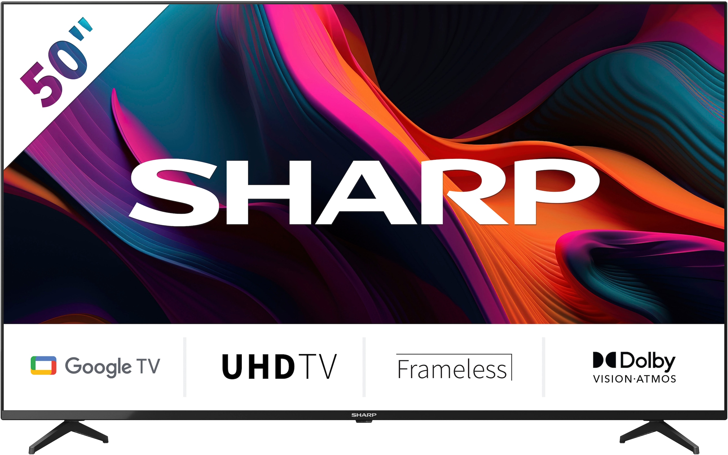 Sharp LED-Fernseher »SHARP 50GL4260E Google TV 126 cm (50 Zoll) 4K Ultra HD Google TV«, 126 cm/50 Zoll, 4K Ultra HD, Google TV-Smart-TV, Dolby Atmos, Dolby Vision, HDMI 2.1 mit eARC)