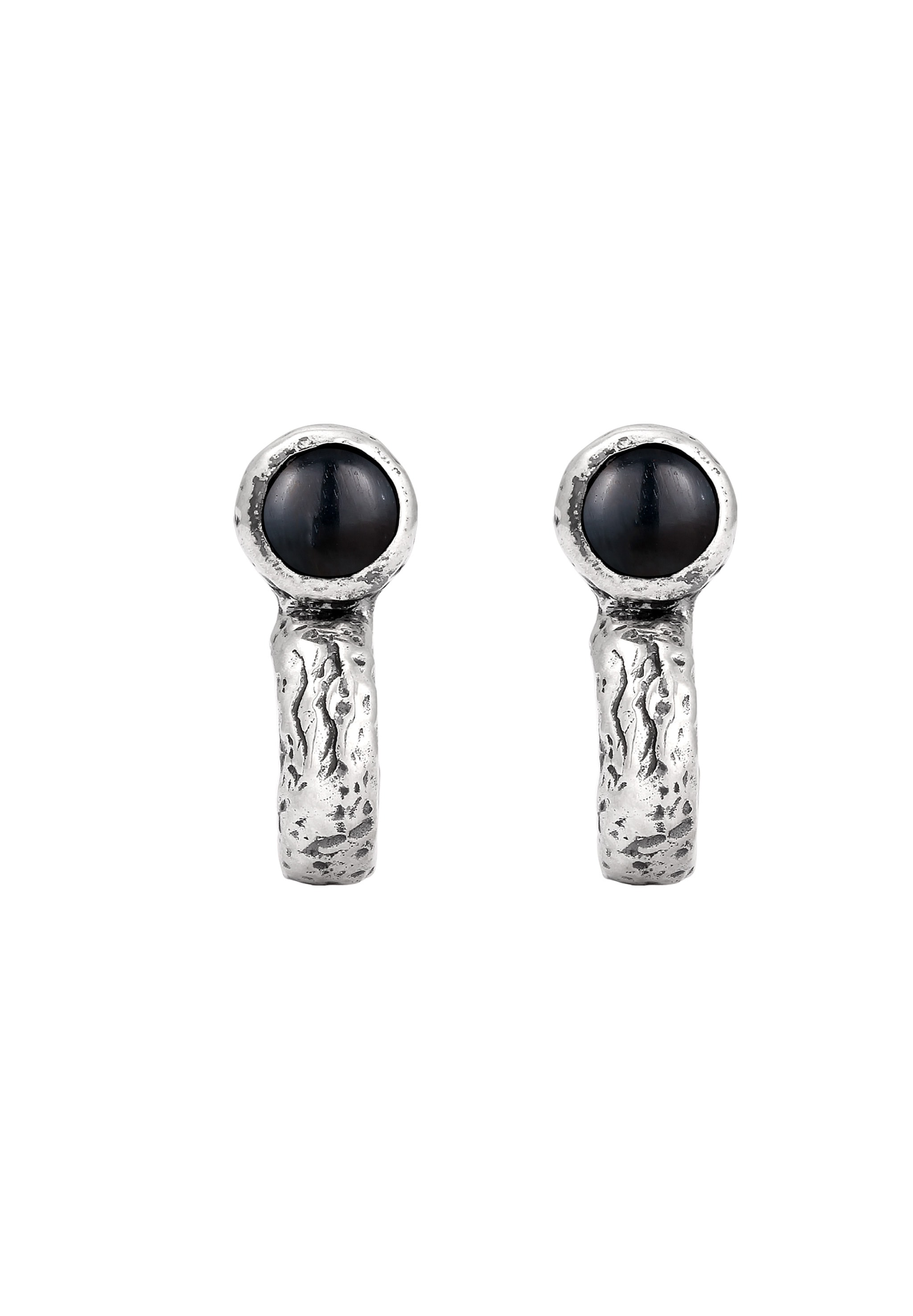 HAZE & GLORY Paar Ohrstecker »Ohrringe Ohrstecker Onyx Schwarz 925 Sterling Silber«