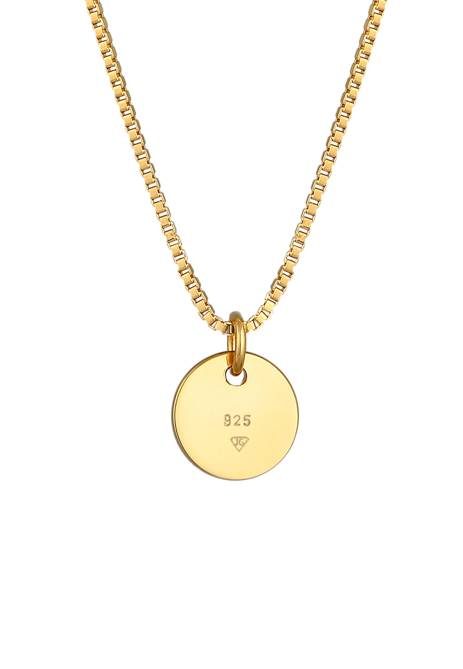 Elli Kette mit Anhänger »Halskette Plättchen Coin Rund Basic 925 Silber«