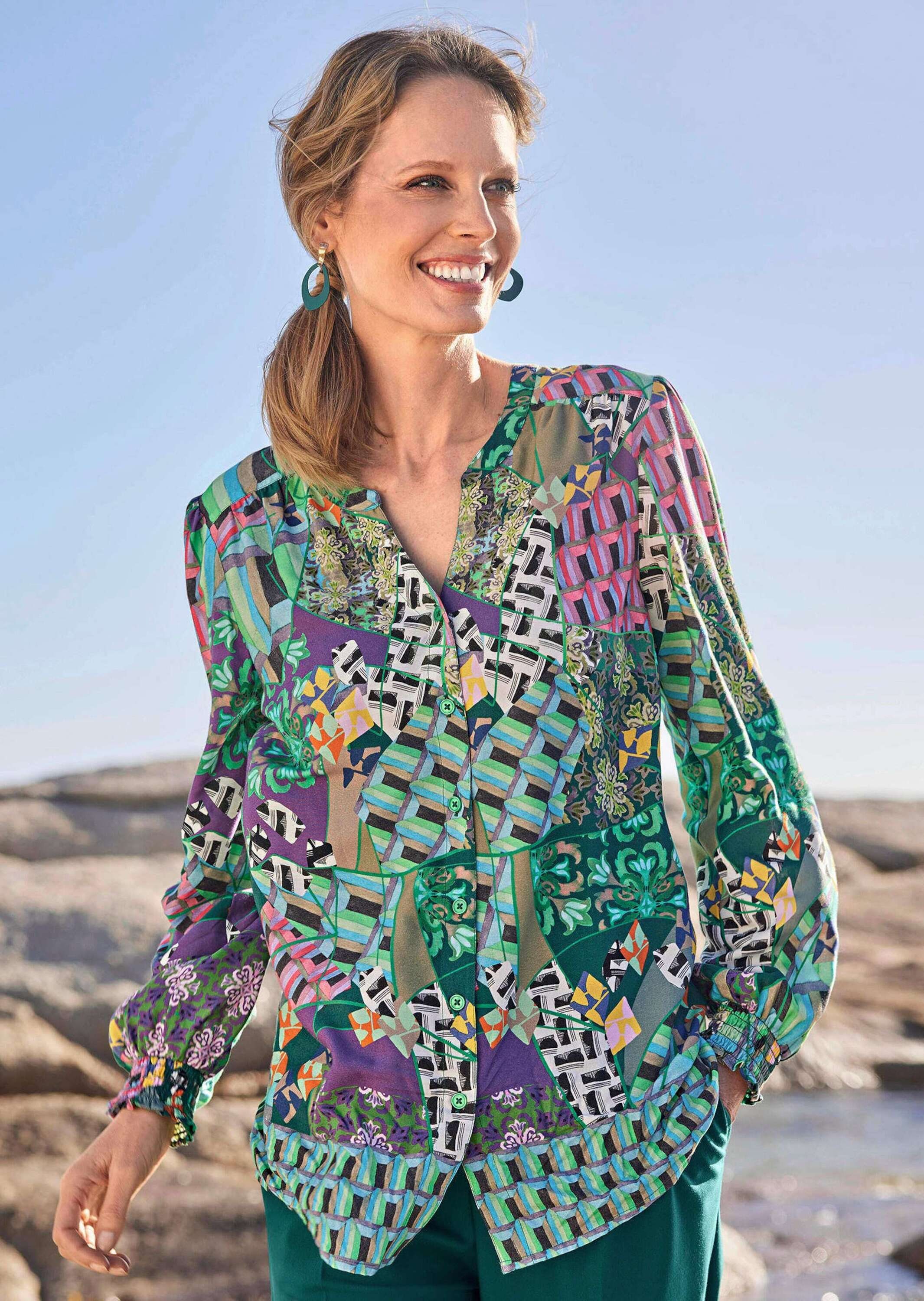 GOLDNER Klassische Bluse »Kurzgröße Druckbluse«